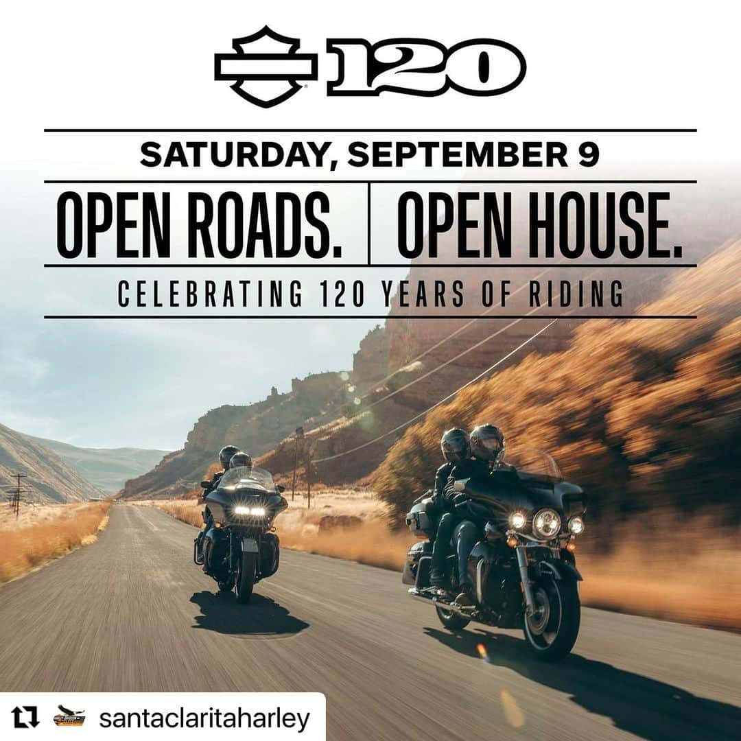 ロバート・パトリックさんのインスタグラム写真 - (ロバート・パトリックInstagram)「#Repost @santaclaritaharley with @use.repost ・・・ We'd love to see you at our upcoming Open Roads I Open House Event. Join us on September 9th for free food, live music, prizes and giveaways, local vendors, and tons of fun! RSVP using the link in our bio and receive a FREE 120th Anniversary pin  at the event1️⃣2️⃣0️⃣⁠ ⁠ #santaclaritaharley #separatefromthepack #harleydavidson」9月7日 23時49分 - ripfighter