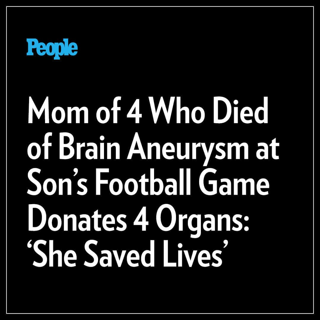 People Magazineさんのインスタグラム写真 - (People MagazineInstagram)「A California mother is being remembered as a hero for saving lives after her death. On August 25, Lucinda Daniels, a mother of four, rushed onto the field after her son Dillon suffered a broken leg and dislocated foot during his high school football game.   While waiting for an ambulance, Lucinda collapsed and was reportedly down for about three minutes before she was rushed to the hospital. She was left brain dead after a brain aneurysm caused her to have two strokes within two days. Less than a week later, Lucinda died on August 30, leaving behind her husband Dale Daniels and their four children, between ages 10 and 20.  Dillon’s high school principal, Kip Glazer, recently spoke to Good Morning America and shared that Lucinda has since helped save four lives by being an organ donor, and the family now wants to raise awareness for organ donation in her memory.  "On Wednesday when she passed, she already saved four lives, and she will continue to [save] more with her organ donation," Glazer told the outlet. "[Dale] really wanted to emphasize Lucinda being an organ donor and the number of lives that she saved. He’s very proud of that."  Read the full story in our bio link.」9月8日 0時30分 - people