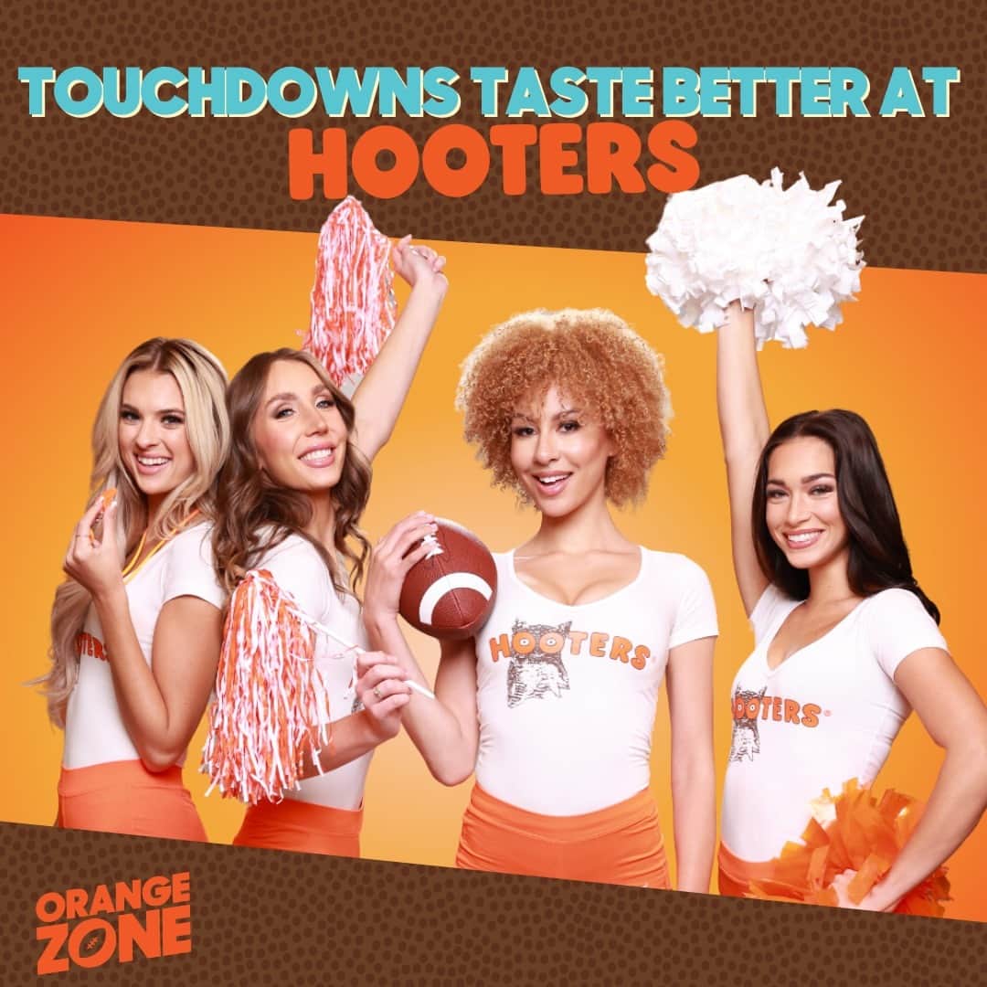 Hootersさんのインスタグラム写真 - (HootersInstagram)「Touchdowns taste better at Hooters. Kick off football season with great wings and your favorite Hooters Girls. Get $5 off your $15+ app order with code FOOTBALL23 🏈」9月8日 0時01分 - hooters