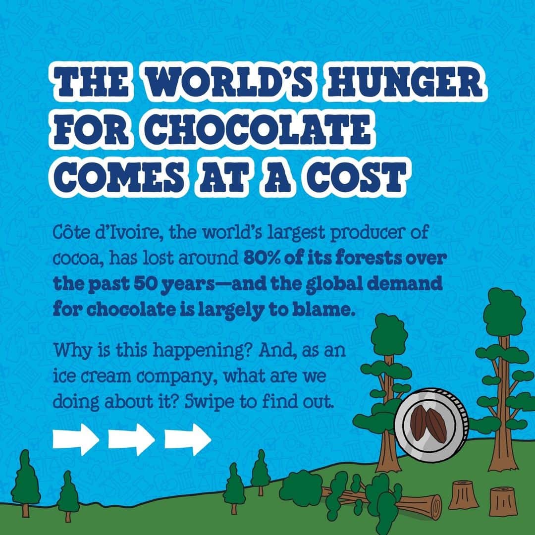 Ben & Jerry'sのインスタグラム：「We're on a mission to make our love for chocolate a force for good. 🍫 Learn more at the link in our bio!」