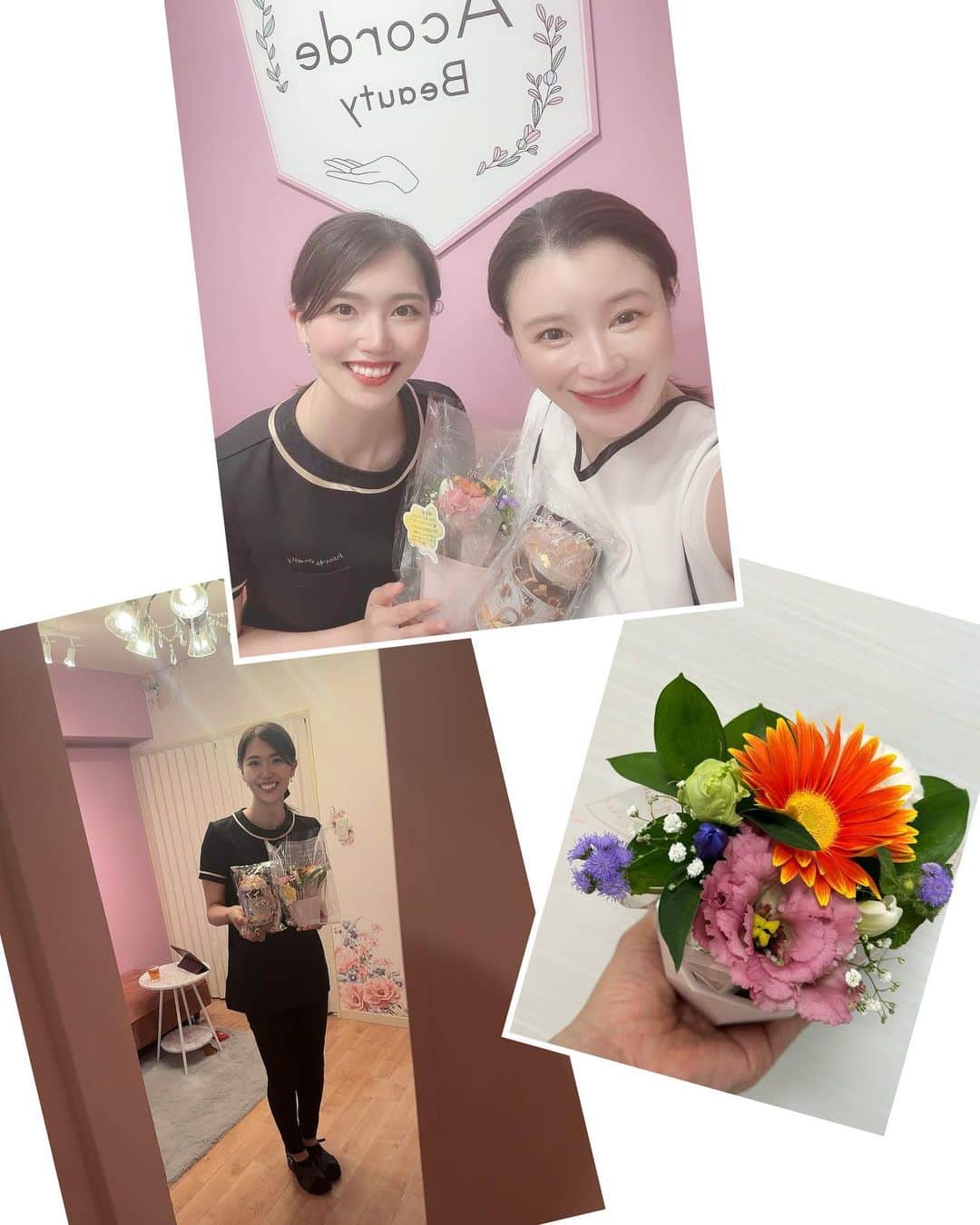 手島優のインスタグラム：「・  @acorde.beauty さんへ✨  マタニティマッサージして頂きました🤰  臨月の人でも安心してうつ伏せ姿勢で施術が受けられるように　 マタニティマッサージ専用のうつぶせまくらと専用のオイルとクリームを使った施術🖐️  このクッションがまた気持ちよかったです💛  妊娠中なので身体の触っていい所と駄目なところを細かく説明して頂きながら力もソフトに施術していただけて妊婦さんでも安心マッサージ💆‍♀️✨  妊娠中って身体辛いのにマッサージで刺激しちゃダメな所が多いのでプロの方にやって頂くのが1番☝️  間違えてセルフでやって子宮が収縮なんてしたら大変😨💦  オールハンドですっごく気持ちよくて本当に至福の時間でした☺️  メンテナンスもリラックスタイムも大事ですね！！  　  出産後はオールハンドマッサージ で全身しっかり流すマッサージも人気との事です🖐️   (授乳中はマシンの使用が禁止）　  メインは痩身エステサロンさんなのですが、 マタニティマッサージやオールハンドマッサージも施術可能という幅広い希望を叶えて下さるサロンさんです💜  　  ・  そしてなんと❣️   お着替え終わってドア開けたらオーナーのリサさんが  お誕生日プレゼントとお花持って立って待ってくれてたーー💐😍  な、な、な、なんと粋なサプライズ🥹キュン過ぎる💗　  抱きしめそうになりました💓笑  施術もお祝いもありがとうございました🌈ハッピー💓  心も身体も解してくれるアコルデビューティーさんです🫶  #恵比寿マタニティマッサージ #恵比寿オールハンドマッサージ #恵比寿痩身　#恵比寿エステ #筋膜リリース #ダイエット　 #疲労回復」
