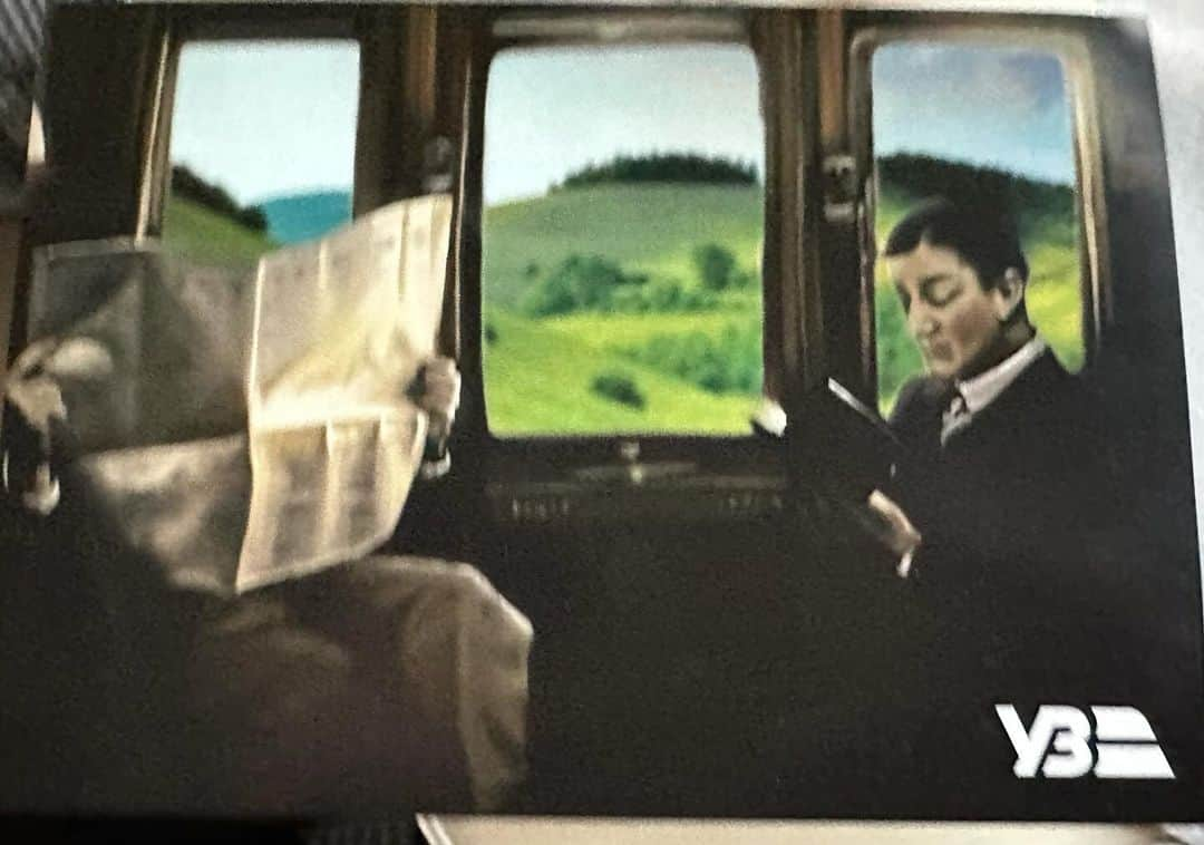 スティーヴン・フライのインスタグラム：「A delightful tour of the Kyiv railway station before boarding the sleeper for Poland. They gave me some very charming gifts, including this card - it is wonderful how fond of Jeeves and Wooster they are in Ukraine」