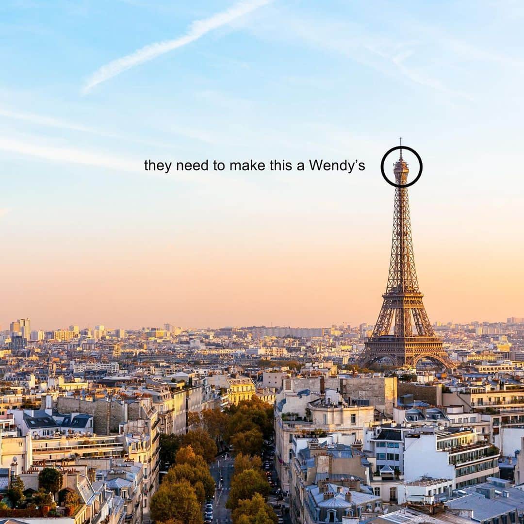 ウェンディーズのインスタグラム：「changing name to Eiffry Tower thank you」