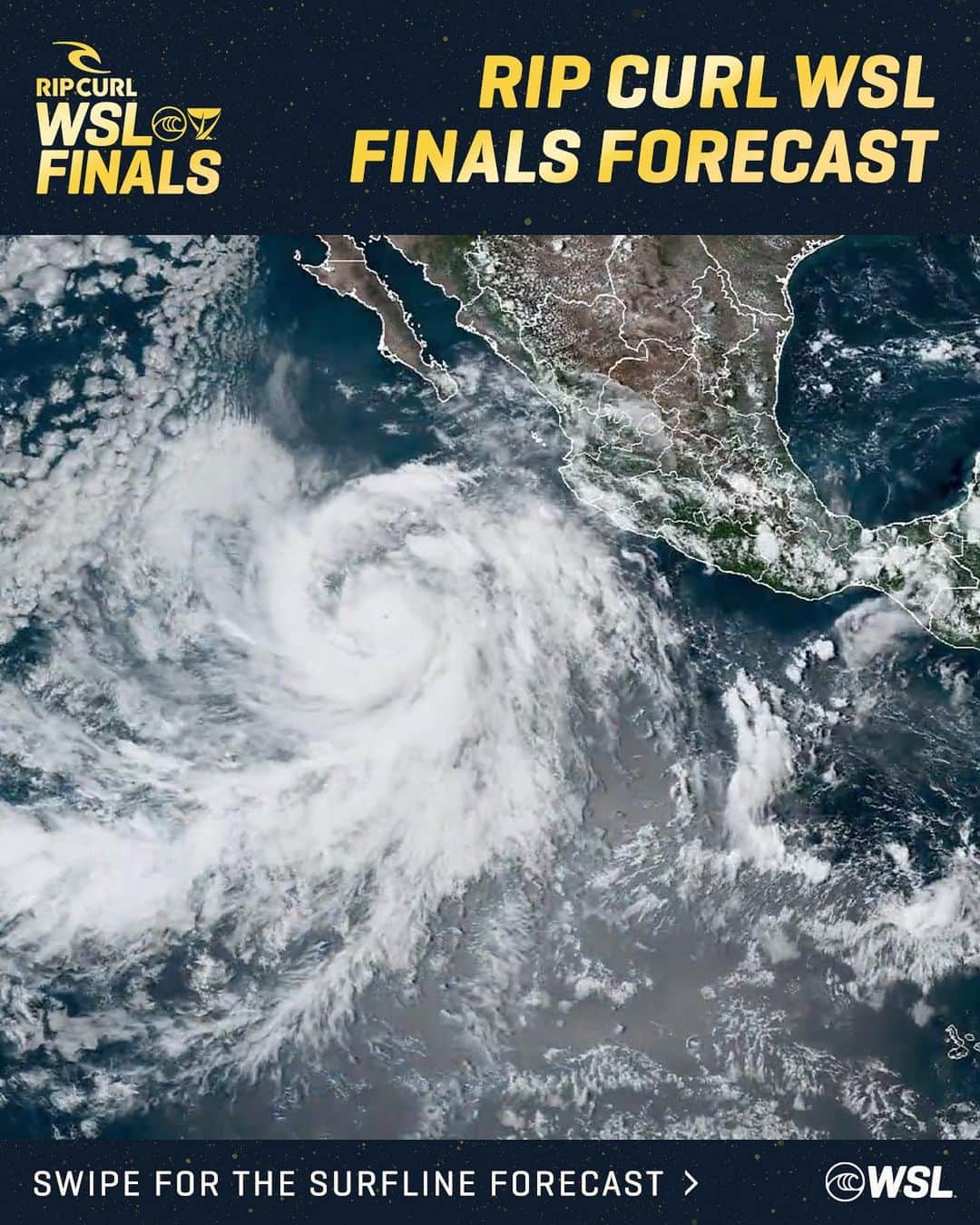 世界プロサーフィン連盟（WSL）のインスタグラム：「Waves are on the way! Swipe for the official @surfline forecast for the #RipCurlWSLFinals. First Call: Tomorrow, Sep 8 at 7:30 am PDT @ripcurl @ripcurl_women」