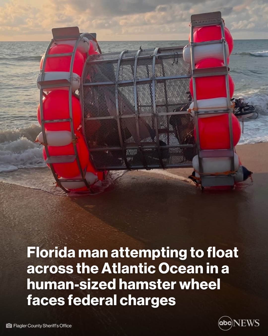 ABC Newsのインスタグラム：「Coast Guard officials say this wasn't the first time the man attempted a transatlantic voyage in a homemade vessel. Read more at the link in bio.」
