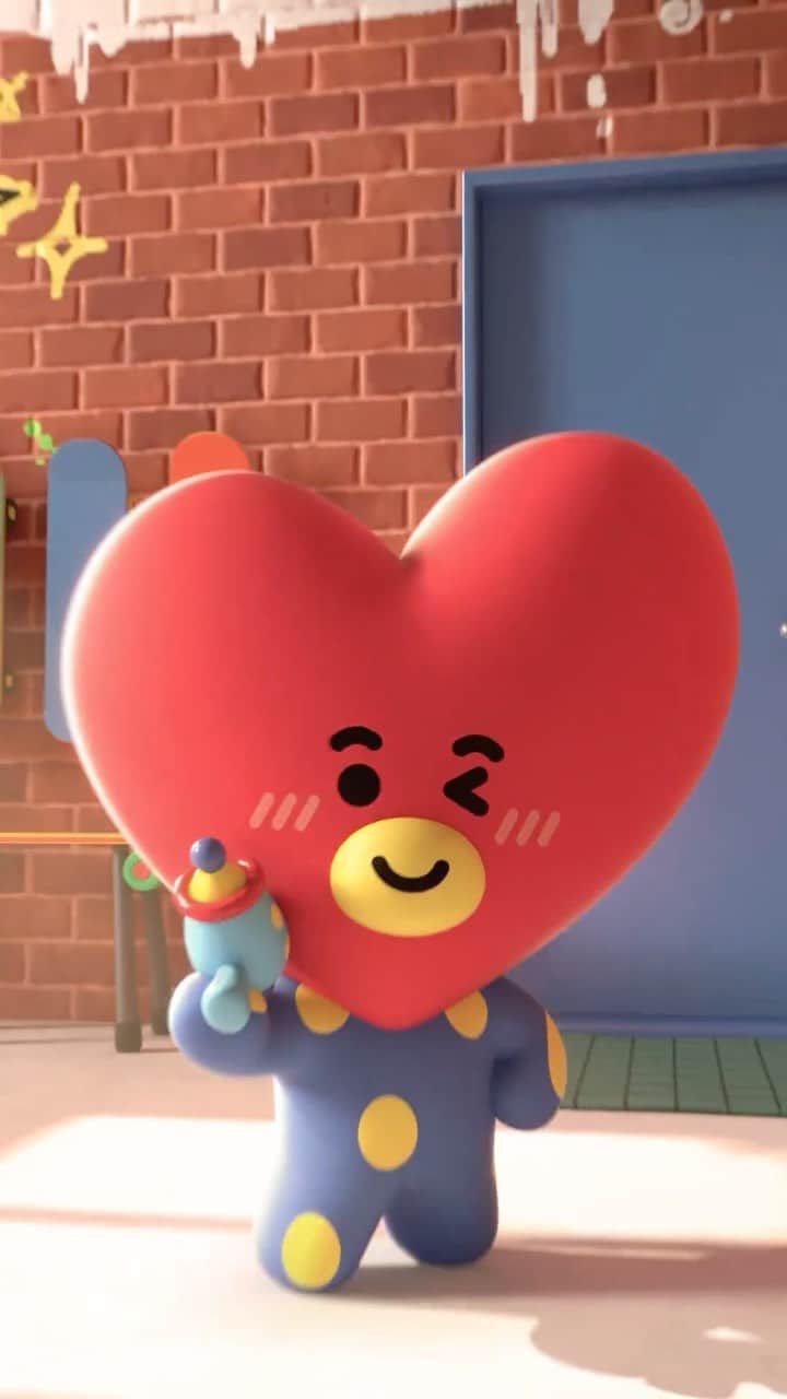 のインスタグラム：「That wink just hit someone’s heart 😉💘  #BT21 #TATA #wink #charm #HeartThrob #crush #reels」