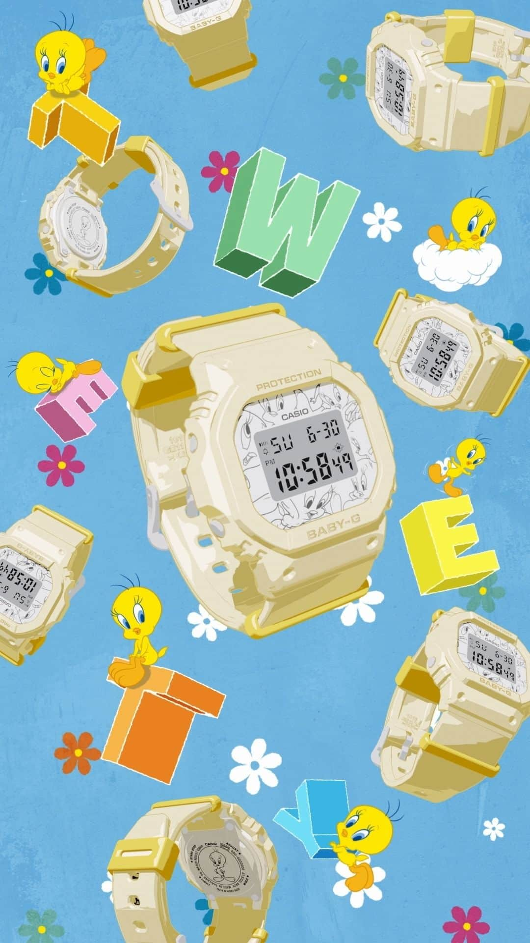 CASIO BABY-G Japan Officialのインスタグラム：「TWEETY🐣×BABY-G⌚のコラボレーションモデルが いよいよ発売開始🎉  BABY-Gで人気のデジタルモデルBGD-565のフェイスや裏蓋、 ライトにTWEETYの愛くるしい姿を散りばめたとっておきなモデル🐤  コミカルなデザインながらレトロカラーで着けやすさも◎ スペシャルなモデルをぜひゲットして💛  －－－－－－－－－－  BGD-565TW-5JR ￥14,850 *tax included ©WBEI（s23）  －－－－－－－－－－  BABY-Gのアカウントでは他にも カラフルな商品を随時発信中📱✨  プロフィールから他の投稿もチェックして お気に入りを見つけてね💖 👉@babyg_jp  #トゥイーティー #tweety #looneytunes #BABY_G #babyg_jp #GSHOCK #G_SHOCK #カシオ #ベイビージー #babygコーデ #時計 #watch #腕時計 #CASIO #レディースウォッチ #手元倶楽部 #手元くらぶ #腕時計くら部 #腕時計好き #コラボウォッチ #jkの日常 #学生コーデ #学生ファッション #bgd565」