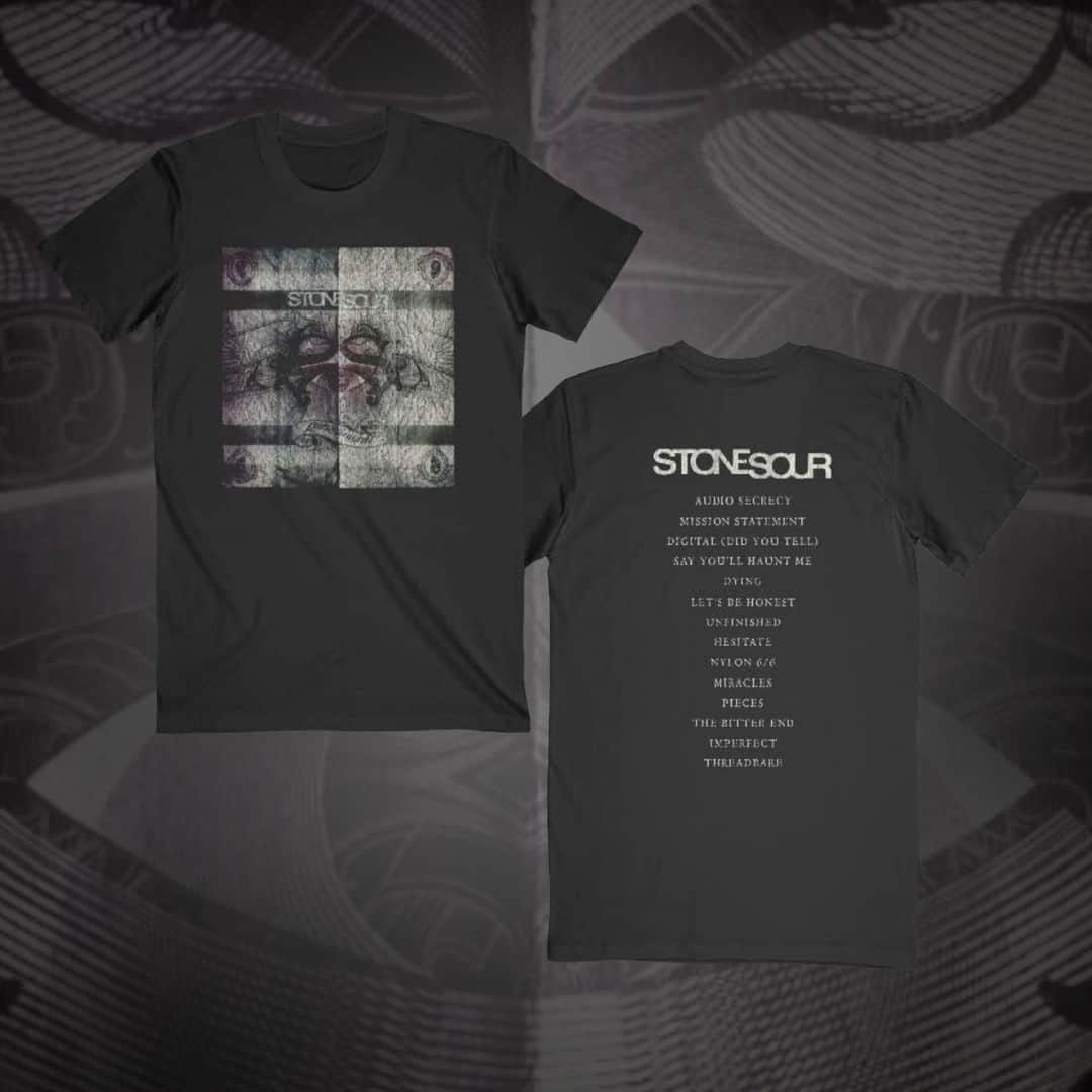 Stone Sourのインスタグラム：「Celebrating 13 years of Audio Secrecy! Limited edition anniversary tees available now at store.stonesour.com」