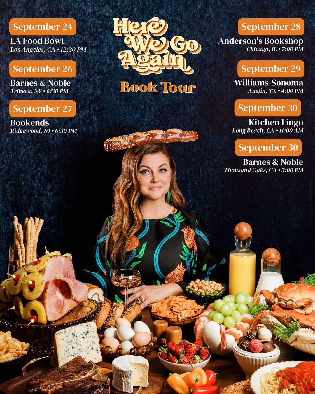 ティファニー・ティーセンのインスタグラム：「Here We Go Again Book Tour is fast approaching. I can’t wait to meet you all and see this cookbook in your hands! Did you get your tickets?」