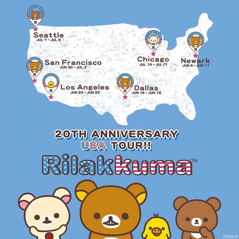 Rilakkuma US（リラックマ）さんのインスタグラム写真 - (Rilakkuma US（リラックマ）Instagram)「To thank everyone who came, we’re selling special limited edition Rilakkuma USA Tour cushions! 💖 Stay tuned for further information!🐻✨  #Rilakkuma_USATour #event #rilakkuma #sanx #kawaii #japanesepopculture #plushies #cute #popups #japaneseculture #newark #dallas #losangeles #sanfrancisco #seattle #chicago」9月8日 10時54分 - rilakkumaus