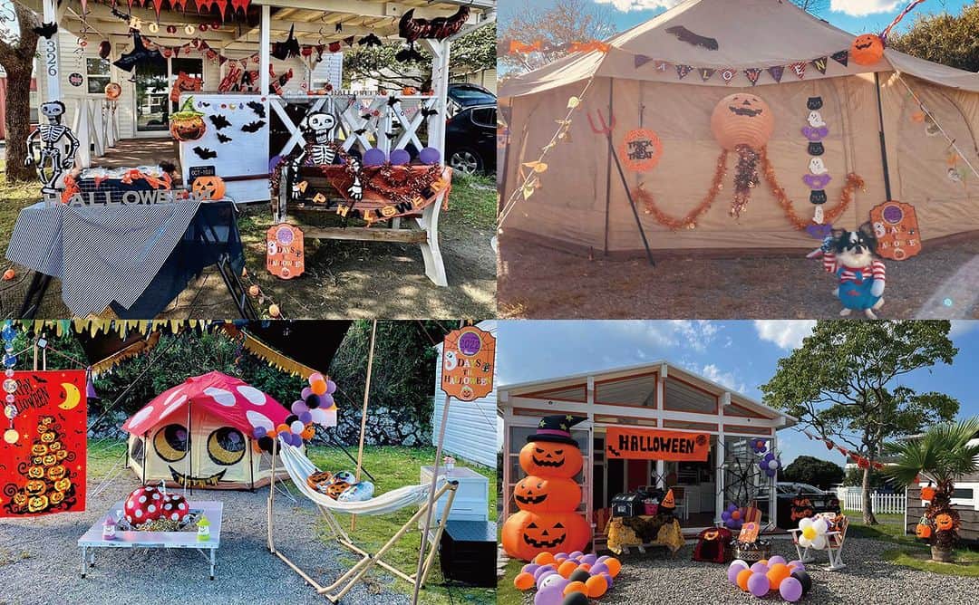 のインスタグラム：「【伊勢志摩エバーグレイズ】 いよいよ来週からハロウィンイベントSTART!🎃 サイトデコレーションコンテストを開催!! 宿泊サイトを楽しくハロウィンデコレーション!!✨🕸 11/5(Sun)までのエントリーから入賞者を決定します! ぜひご参加くださいね!👻⛺️  昨年度の結果や応募作品はこちら→ https://www.everglades.jp/2022sitedecoration/sitedeco_kekka2022/  #伊勢志摩エバーグレイズ #グランピング #エバキャン #グランピング #アメリカン #アウトドア #リゾート #キャンプ #三重県 #伊勢志摩 #志摩市 #三重旅行  #ファミリーキャンプ #ファミキャン #オートキャンプ #三重県キャンプ場 #犬とキャンプ #ハロウィン  #everglades #glamping #resort #camping #camp #iseshima」