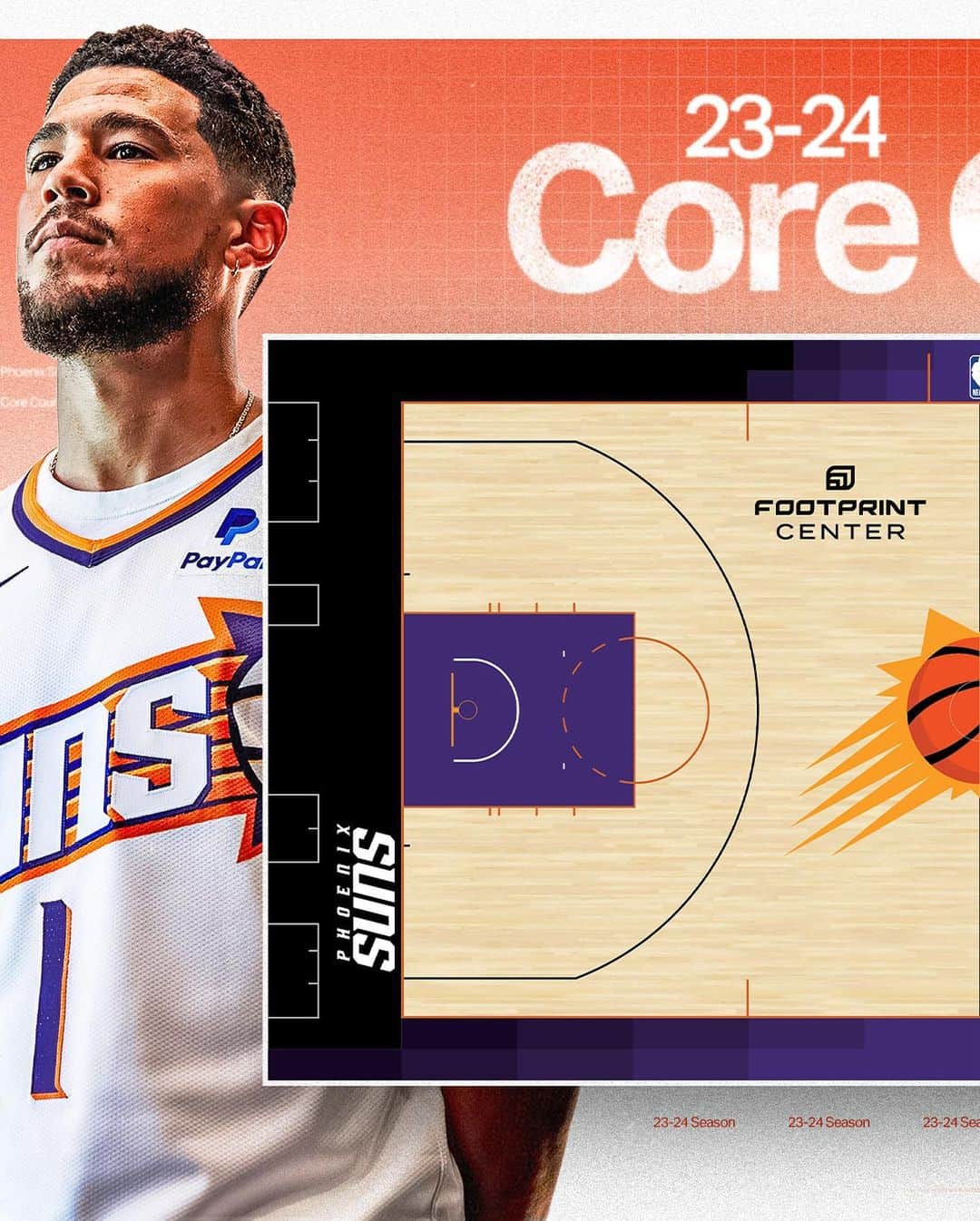フェニックス・サンズさんのインスタグラム写真 - (フェニックス・サンズInstagram)「Our new home floor ☄️  The 2023-24 Phoenix Suns Core Court!」9月8日 13時01分 - suns