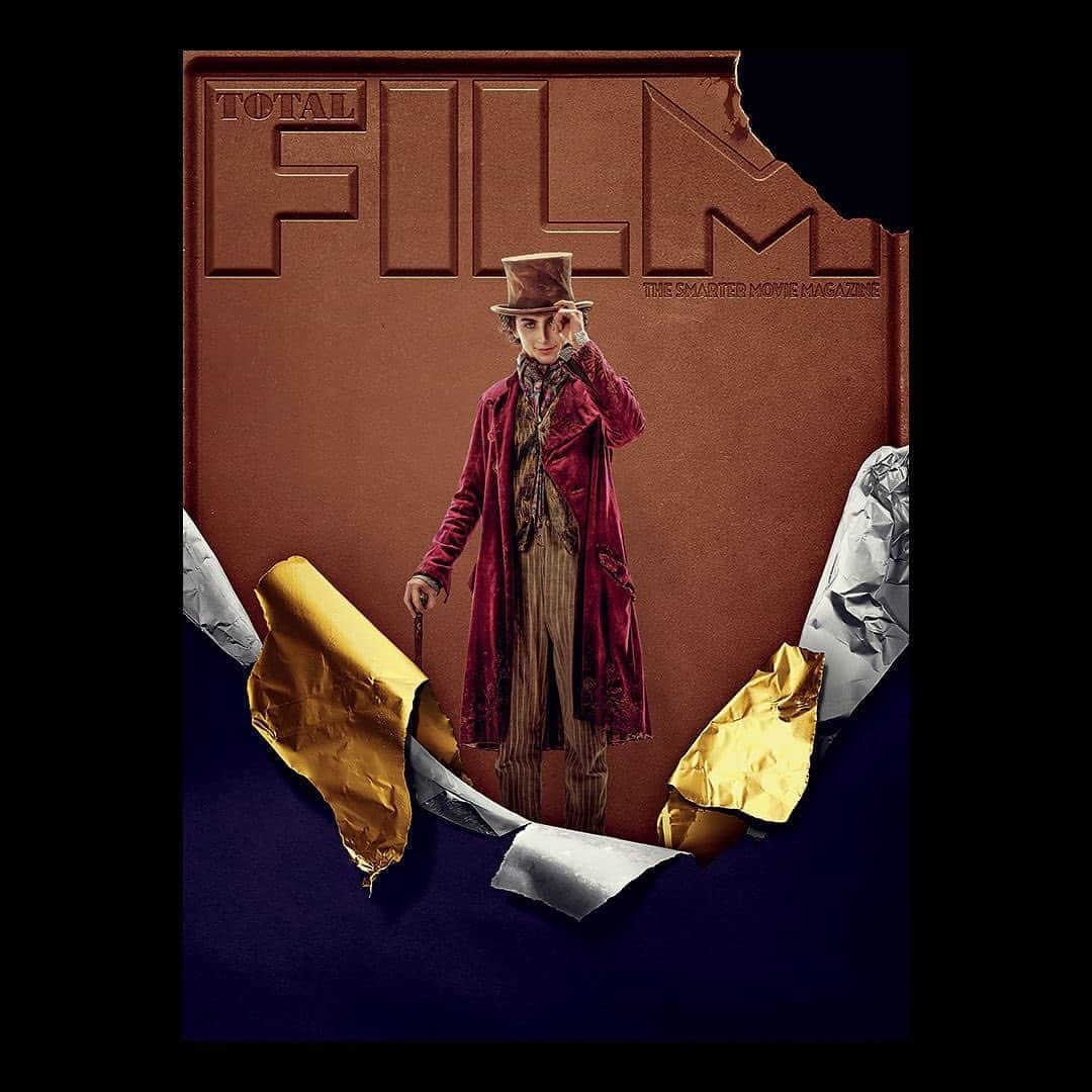 Warner Bros. Picturesのインスタグラム：「Repost from @totalfilm: Here's your first look at Total Film's world-exclusive #WonkaMovie issue, featuring Timothée Chalamet's chocolatier on the cover. Inside, the filmmakers behind the musical origin story tell us all about how they mapped a way to pure imagination.. The delicious subscriber-exclusive cover is in the mail to subs now; the newsstand cover hits shelves on Thursday 14 September! #Wonka #wonkathemovie #timotheechalamet @wbpictures @warnerbrosuk @wonkamovie」