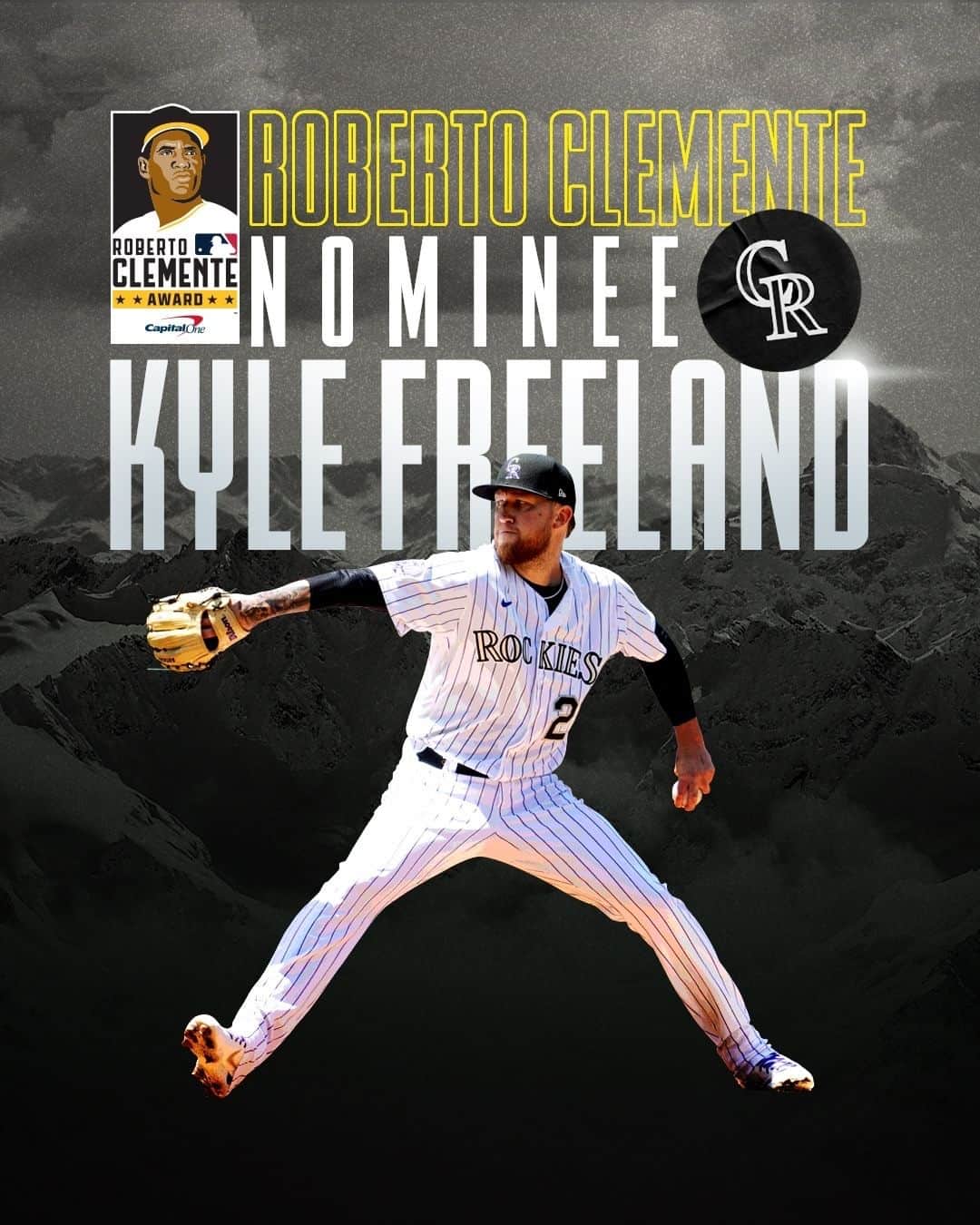 コロラド・ロッキーズのインスタグラム：「For his dedication to the Denver community, especially @specialolympicsco, we're proud to have  @freeballin21 as our 2023 Roberto Clemente Award Nominee.  Vote for Kyle 🗳️ mlb.com/clemente21」