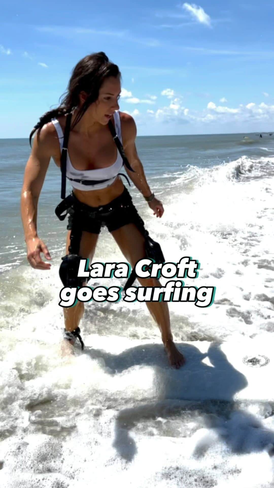 Janna Breslinのインスタグラム：「Mission: GTFOutside.  Status: Accomplished!  Embracing my inner Lara Croft… and let’s just say, it’s been a journey of unshakable determination and epic wipeouts 🤙  Surfing mightn’t come to me naturally (yet!), but who said it’s a matter of getting it right on the first try, right?   I keep reminding myself… it’s not about how many times you fall – it’s about how many times you get back up (the answer to both is many) 😆  What’s something you’re bouncing back from this week? 😈  #GTFOutside #EarnYourFreedom #Surfing #Outdoors」