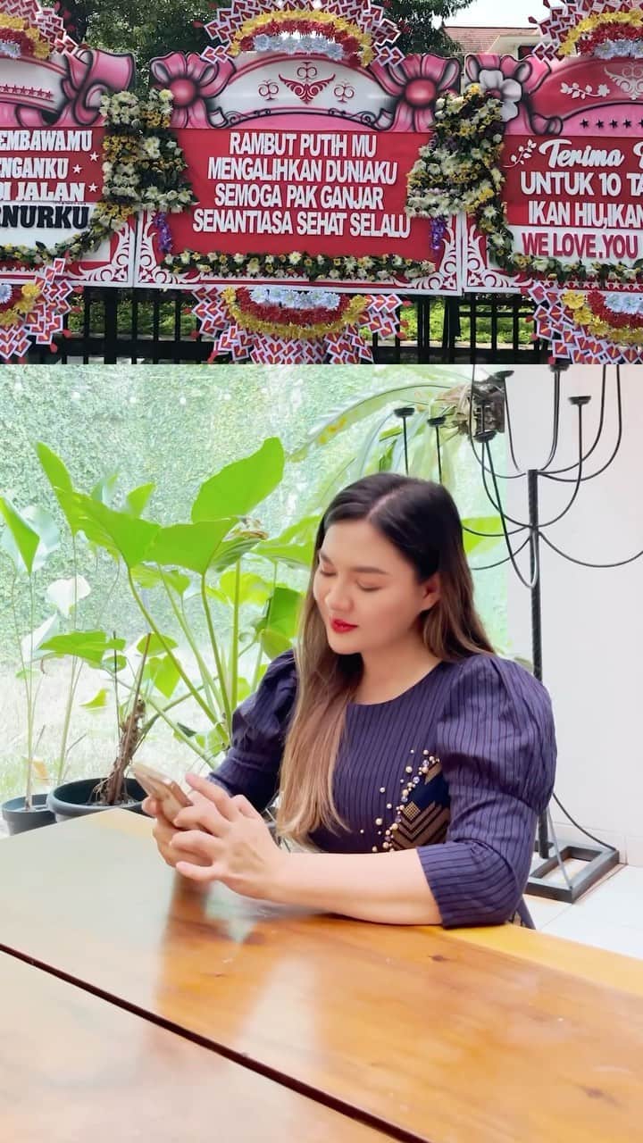 Vicky Shuのインスタグラム：「Doa yang baik saya sampaikan kepada pak @Ganjar_Pranowo karena sudah mengabdikan diri selama 10 tahun untuk membangun Jawa Tengah semoga selalu sukses, dan sehat selalu ya pak dimanapun berada  #JatengSelaluDiHati #terimakasihjawatengah」