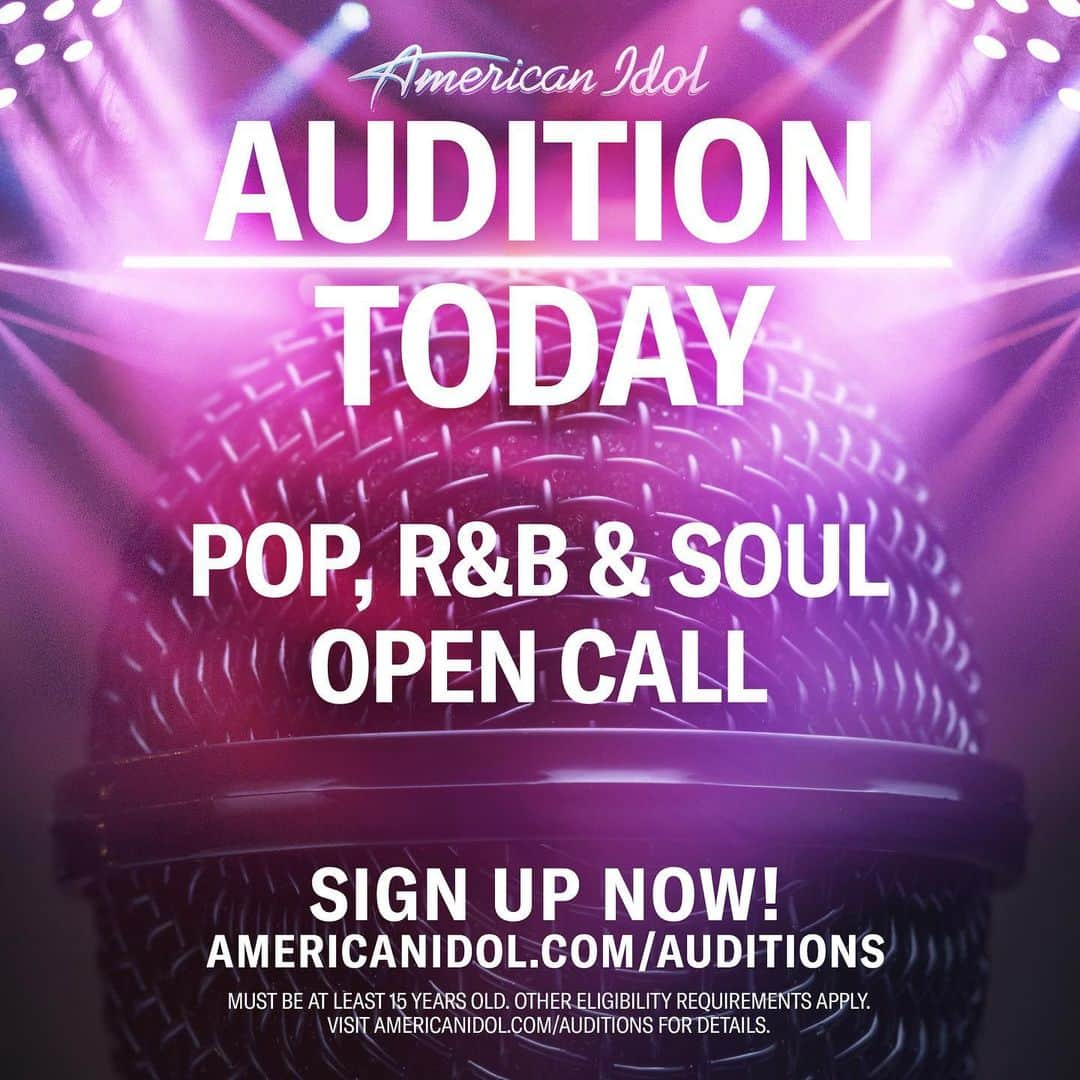 American Idolのインスタグラム：「Get in the groove 🎶 and let that talent POP! 🎤✨ Signing up to audition for IDOL from home is so easy... easy like Friday morning. 😉   Monday’s Open Call in the South is up next! Sign up for any of our FINAL 6️⃣ audition dates!」