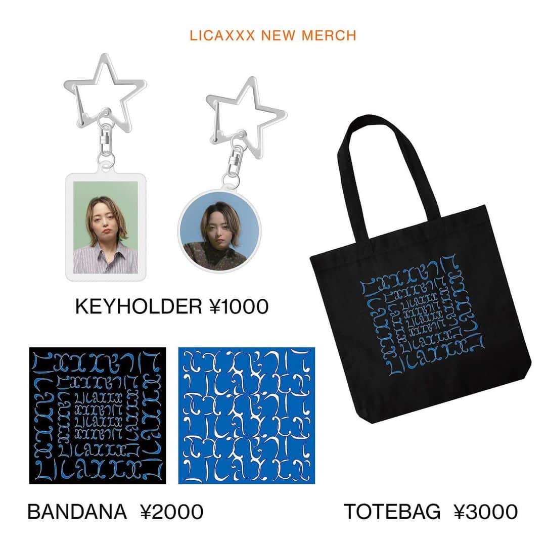 Licaxxxのインスタグラム：「ワンマン明日！！！こちらが明日出るグッズです。Tシャツのカラバリがめちゃくちゃ豊富なので悩んでください。チビTもあるよ！デカTを切ってもいいよ。バンダナは被れるサイズ。キーホルダー丸はミラーなのでメイク直しにピッタリ！デザインは石塚俊！ @microtemporal   数量少なめなので会場のみになるとおもいます。お支払いは現金やクレカ電子マネーいけます。  前売りチケットは本日23:59まで！確実にお得なので駆け込んでください！  明日は身分証忘れずに！それではまた明日フロアでお会いしましょう🪩✨  ————————————————————————-  SINSO - LICAXXX ALL NIGHT LONG SET -  2023.9.9 SAT  11PM  @zerotokyo_official   ADVANCED ¥2,000 DOOR ¥3,500  e＋　https://eplus.jp/licaxxx_230909/ ZAIKO  https://zerotokyo.zaiko.io/e/SINSO」