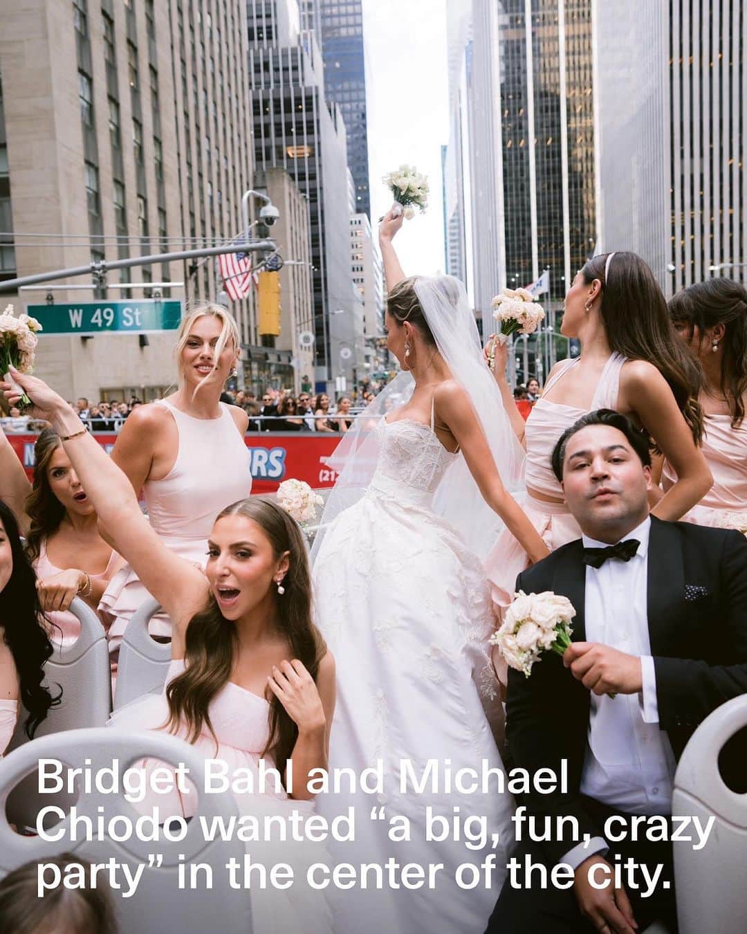 ELLE Magazineさんのインスタグラム写真 - (ELLE MagazineInstagram)「Bridget Bahl and Mike Chiodo wanted a New York wedding. A very New York wedding. Though the couple is now primarily based in Dallas, they met there and wanted to show it to their families in the most beautiful way possible. Go behind the scenes of their viral celebration at the link in bio. ❤️  Bridget Bahl @bridget  Michael Chiodo @drmikechiodo  Planning: Laurie Arons @lauriearons Design: Birch Event Design @bircheventdesign Photography: Jose Villa @josevilla Videography: Peyton Frank @peytonfrank Stylist: Micaela Erlanger @micaela Custom bridesmaid gowns: The Bar @the______bar Custom flower girl + page boy outfits: Doloris Petunia @dolorispetunia Social coverage: Follow the Bride @followthebride_」9月8日 21時04分 - elleusa
