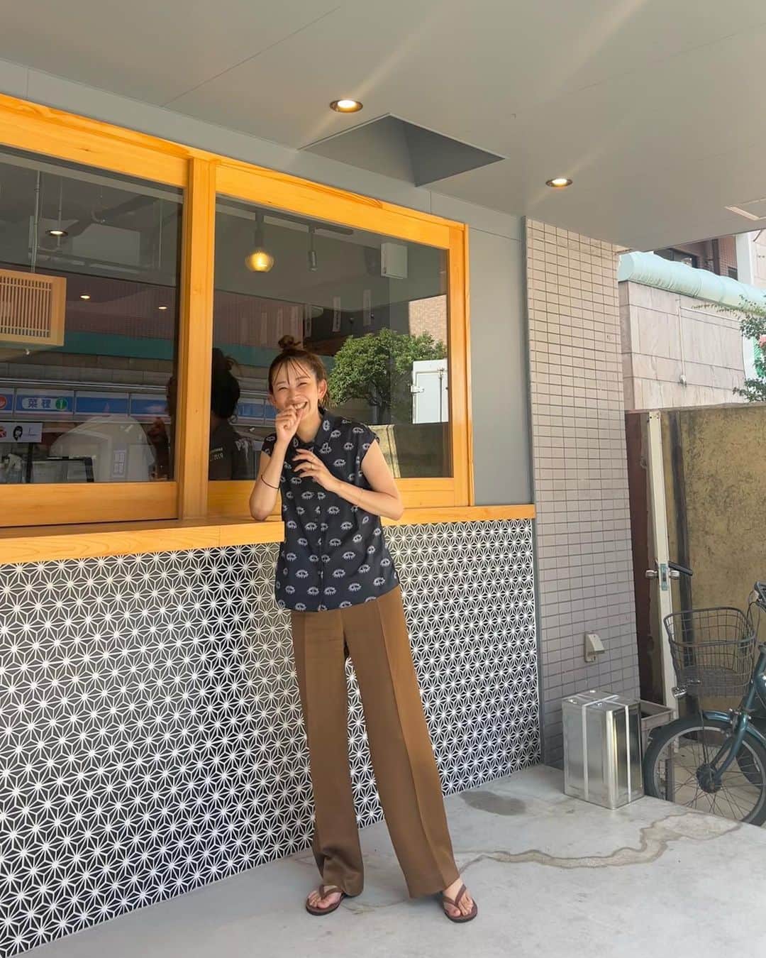 中上真亜子のインスタグラム：「夏私服(最後は紗々みたいなお好み焼き」