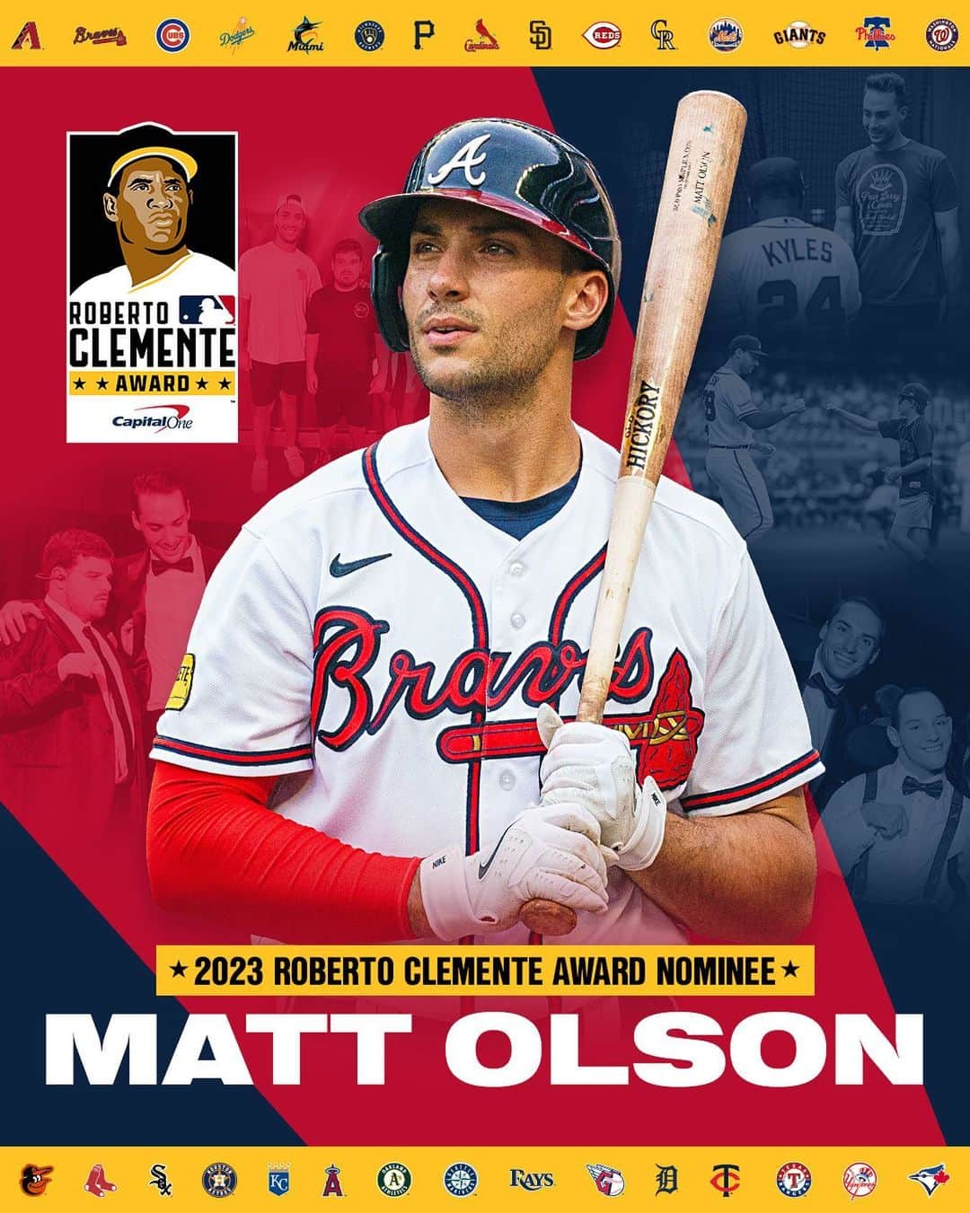 アトランタ・ブレーブスさんのインスタグラム写真 - (アトランタ・ブレーブスInstagram)「Your 2023 Atlanta Braves Roberto Clemente Award Nominee: @matt_olson21!  Link in our bio to vote for Matt NOW!」9月8日 23時40分 - braves
