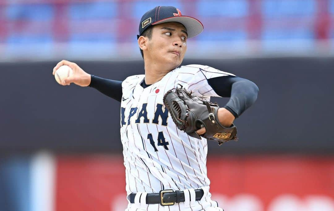 侍ジャパンのインスタグラム：「8日、「第31回 WBSC U-18ベースボールワールドカップ」のスーパーラウンド第2戦をプエルトリコと対戦し、東恩納蒼の5回完全投球や武田陸玖の先制打などで大勝。次戦は9日の日本時間19時よりチャイニーズ・タイペイと対戦します。  https://www.japan-baseball.jp/jp/news/press/20230908_2.html  #侍ジャパン #U18WorldCup #東恩納蒼 #武田陸玖 #尾形樹人 #丸田湊斗 #中山優月 #緒方漣 #寺地隆成 #森田大翔 #髙中一樹」