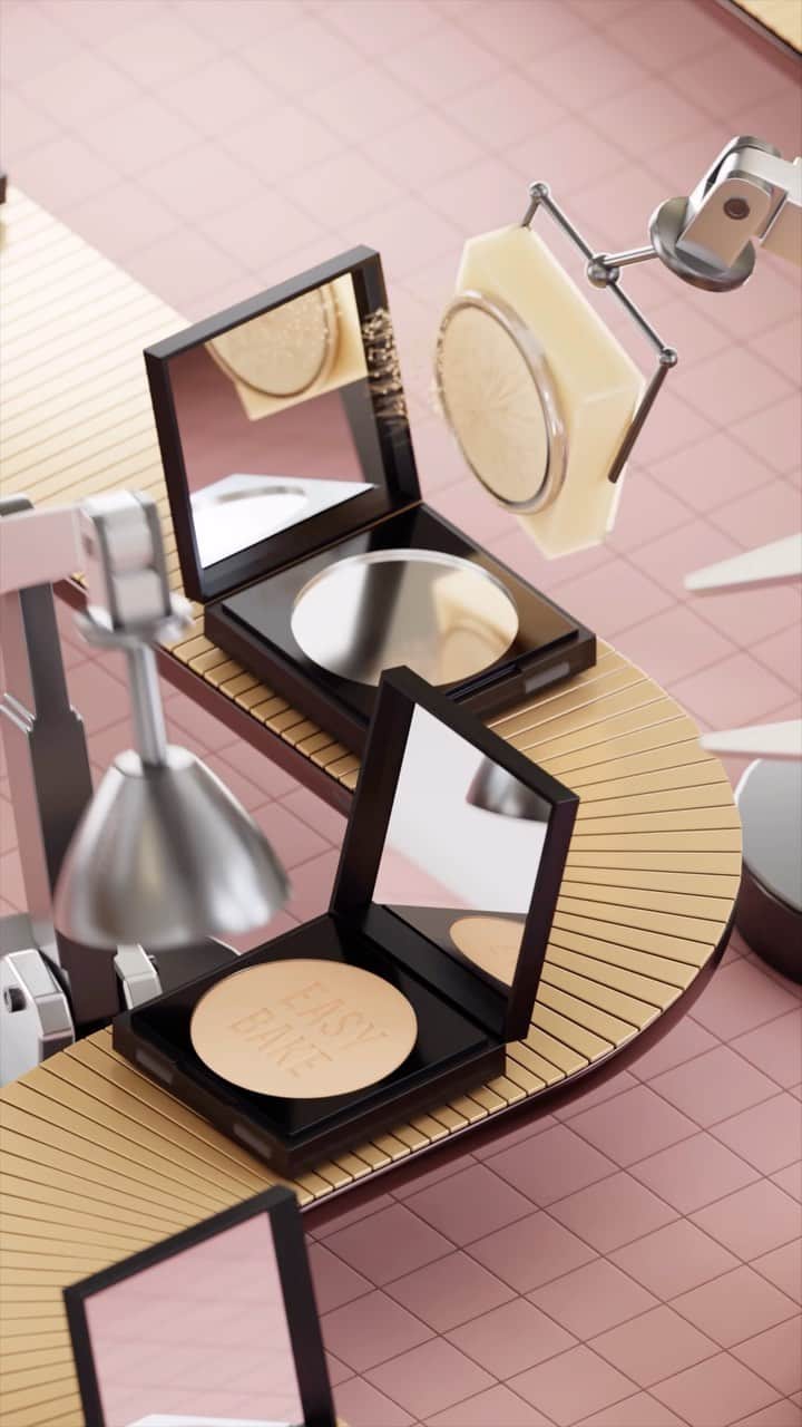 Huda Kattanのインスタグラム：「Time to PRESS THE BUTTON! I CANNOT BELIEVE WE’RE FINALLY REVEALING THIS! 😱😱😱 We’ve transformed our iconic Easy Bake Loose Powder into the most transformative, face-snatching pressed powder ever… meet EASY BAKE AND SNATCH! The easiest way to get an instantly lifted, super bright look for the most snatched finish in seconds – no bake time needed!  This new formula is more pigmented & so brightening! I like to use it to snatch my nose in seconds, get the brightest, most snatched undereye, & to snatch my cheekbones. It also has more luminosity for the most gorgeous, natural-luminous finish.  Easy Bake And Snatch is: ✔️ 8 shades (+ our viral 🌸Cherry Blossom shade!) ✔️ Talc & fragrance-free ✔️ Medium to full coverage ✔️ Sweat & humidity-resistant  🌍 AVAILABLE GLOBALLY 09.19 🌎 #EasyBakeAndSnatch」