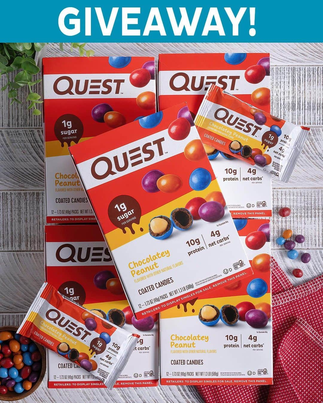 questnutritionさんのインスタグラム写真 - (questnutritionInstagram)「QUEST™ COATED CANDIES GIVEAWAY! 💪🍬😋💙 We’re celebrating the release of the new Chocolatey Peanut Coated Candies by giving THIRTY (30) WINNERS a box! 🎉🙌 • TO ENTER, see the steps below: 1️⃣. LIKE this post. 2️⃣. FOLLOW @questnutrition. (We check 🧐) 3️⃣. TAG A FRIEND who’d you share these with.👇 (You can tag multiple friends. ONE FRIEND ONLY TAGGED PER COMMENT. The more people you tag = higher chance of winning. So tag as many of those special people away! 🎉) • *THIRTY WINNERS WILL BE RANDOMLY DRAWN & ANNOUNCED ON 9/16/23 (after 7 p.m. PT) IN OUR IG STORIES IN THIS ACCOUNT ONLY - WE’LL SAVE THE WINNERS IN OUR HIGHLIGHTS. WE ARE THE ONLY OFFICIAL @QUESTNUTRITION ACCOUNT. PLEASE BEWARE OF SCAMMERS & FAKE ACCOUNTS WHO WILL DM YOU CLAIMING TO BE US ASKING FOR SENSITIVE INFO - REPORT THEM!* • U.S. winners only. Must be 18+ or older to win. Each winner will win: (1) 12-Pack Box of Chocolate Coated Peanut Candies. Good luck! #OnaQuest #QuestNutrition #CoatedCandies #QuestCandy」9月9日 1時47分 - questnutrition