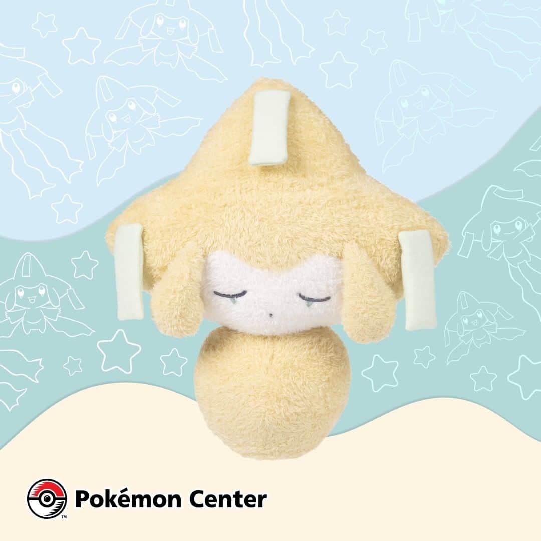 のインスタグラム：「This is what dreams are made of ✨  Sleeping Jirachi Mythical Lights Glow-in-the-Dark Plush features extra soft material that glows in the dark 🌟   Available now from Pokémon Center at link in bio.」
