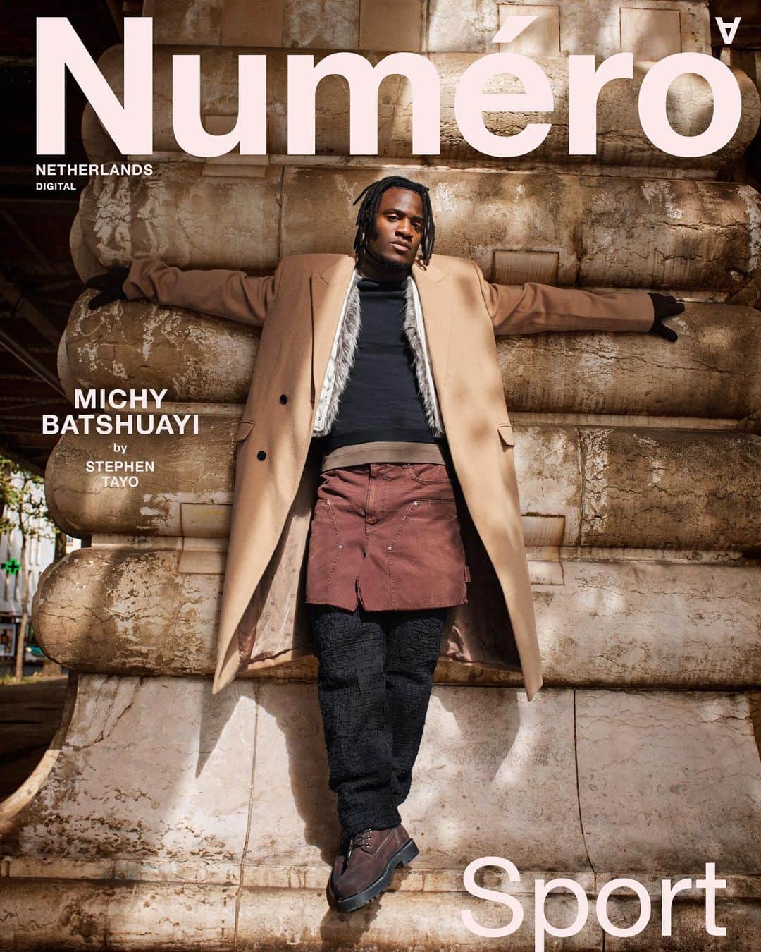 ミシー・バチュアイのインスタグラム：「Find me in the new @numero_netherlands 🇳🇱✌🏾  Belgian footballer Michy Batshuayi plays as a striker for Fenerbahçe S.K. and the Belgium national team. When he was signed by Chelsea in 2016/2017 season, he scored the winning goal for the Premier League title. His nickname on the field is 'Batsman', after the superhero Batman.  Talent: Michy Batshuayi @mbatshuayi Photographer: Stephen Tayo @stephen.tayo Fashion editor: Gabriella Norberg @gabriella.norberg Art direction: Benjamin Comuce @bencomuce Grooming: Camille Lam @kmi__makeup Fashion assistant: Kim Munrayos @kimrayoz Post production: Sherrif Projects @sheriff.projects Editor: Timi Letonja @timiletonja Interview: Jana Letonja @janaletonja Cover design: Arthur Roeloffzen @arthurroeloffzen」