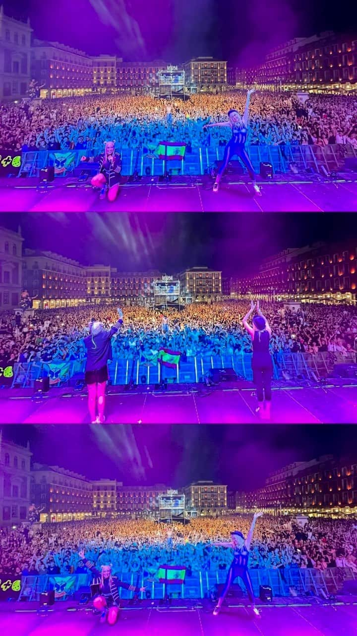NERVOのインスタグラム：「🇪🇸VALLADOLID🇪🇸!! On a WEDNESDAY NIGHT! Can you believe it?!! This is our first time in this city and MUCHAS GRACIAS for being complete champs and raving like it’s the weekend. We love you!!! ❤️👯‍♀️✨✨💨💨💨   #Valladolid #Spain #España #festival #faded」