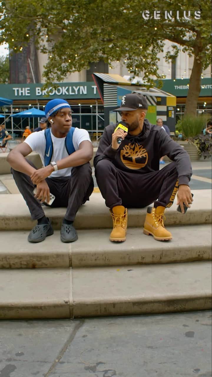 ティンバーランドのインスタグラム：「we pulled up in brooklyn with @timberland and our host @lowkeyuhtn to test new yorkers’ hip-hop knowledge in our inaugural episode of #geniusonthestreet ✅❌ celebrating 50 years of hip-hop and 50 years of @timberland’s iconic boot 💯#Timberland50 #BuiltForTheBold」