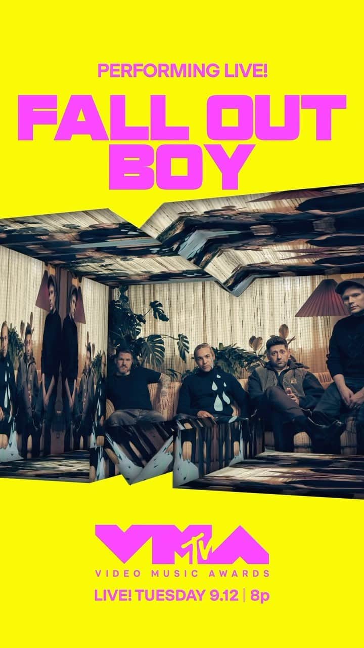 のインスタグラム：「💫 @FALLOUTBOY IS PERFORMING AT THE 2023 #VMAs! 💫  They’ll be sprinkling stardust across the stage TUESDAY at 8p on @mtv!」