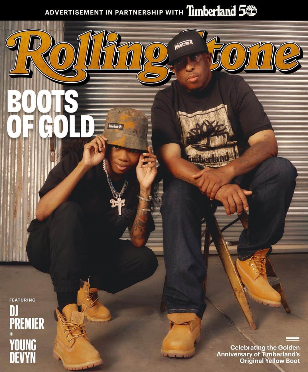 DJプレミアのインスタグラム：「I rocked with @timberland and @rollingstone to celebrate all things hip-hop & the iconic Original Timberland Boot. Check out my feature in “The Icon” digital look book [link to look book coming soon]" Salute @youngdevyn reppin' with me for the cover.」