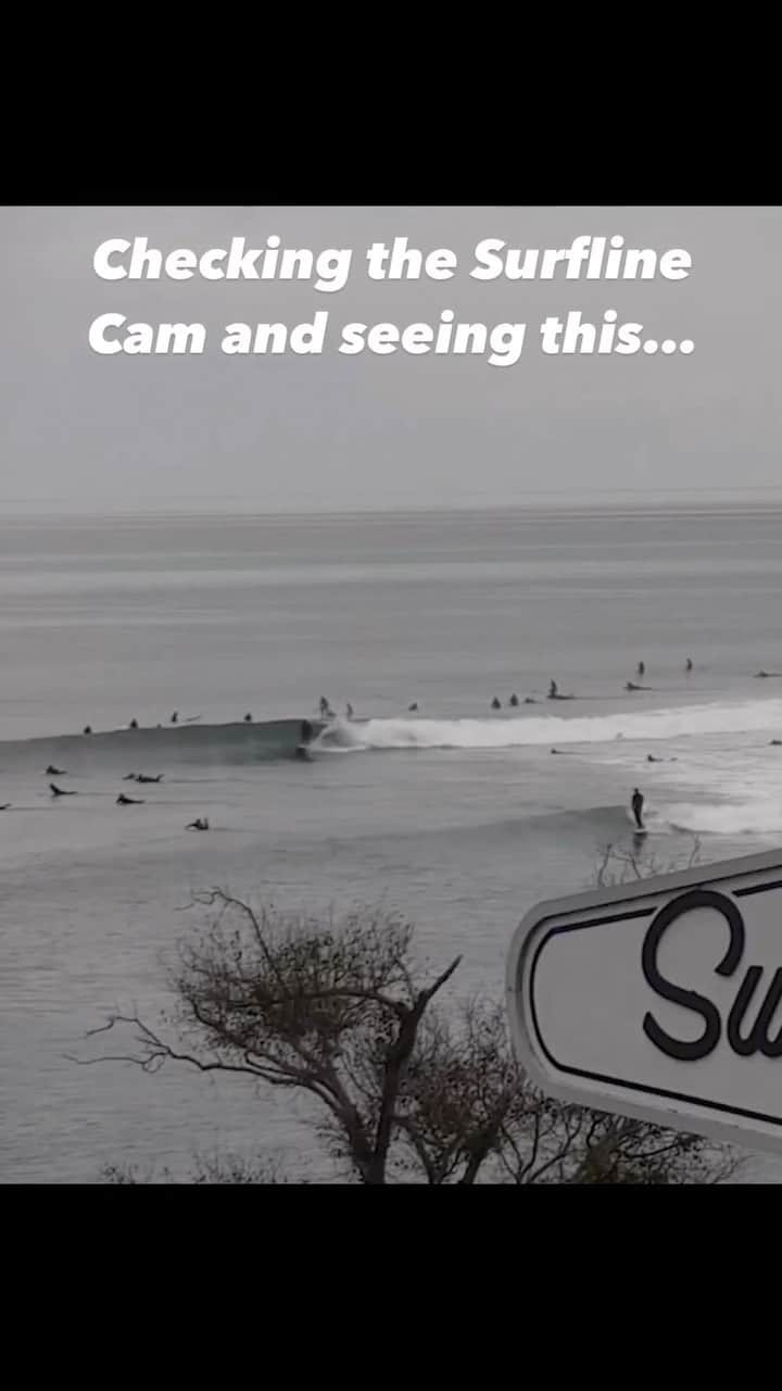 surflineのインスタグラム：「Overheard in LA. “You want to go Acro-yoga-surfing at Malibu with me.” 😂  As always, check your local Surfline forecast to find out what the waves are doing nearest you. If you’re on the West or East Coast, we have a detailed breakdown of #hurricanejova and #hurricanlee on the site.   This video was captured using #SurflineCamRewind, a Premium Membership benefit that allows you to download every session you have in front of our cameras.」