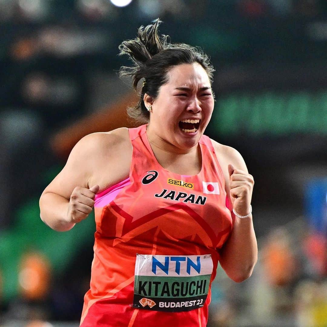 北口榛花さんのインスタグラム写真 - (北口榛花Instagram)「Αwesome in the javelin and threw her javelin at 67.38 meters with a world lead 💪🏼」9月9日 4時10分 - giantbaby_paru