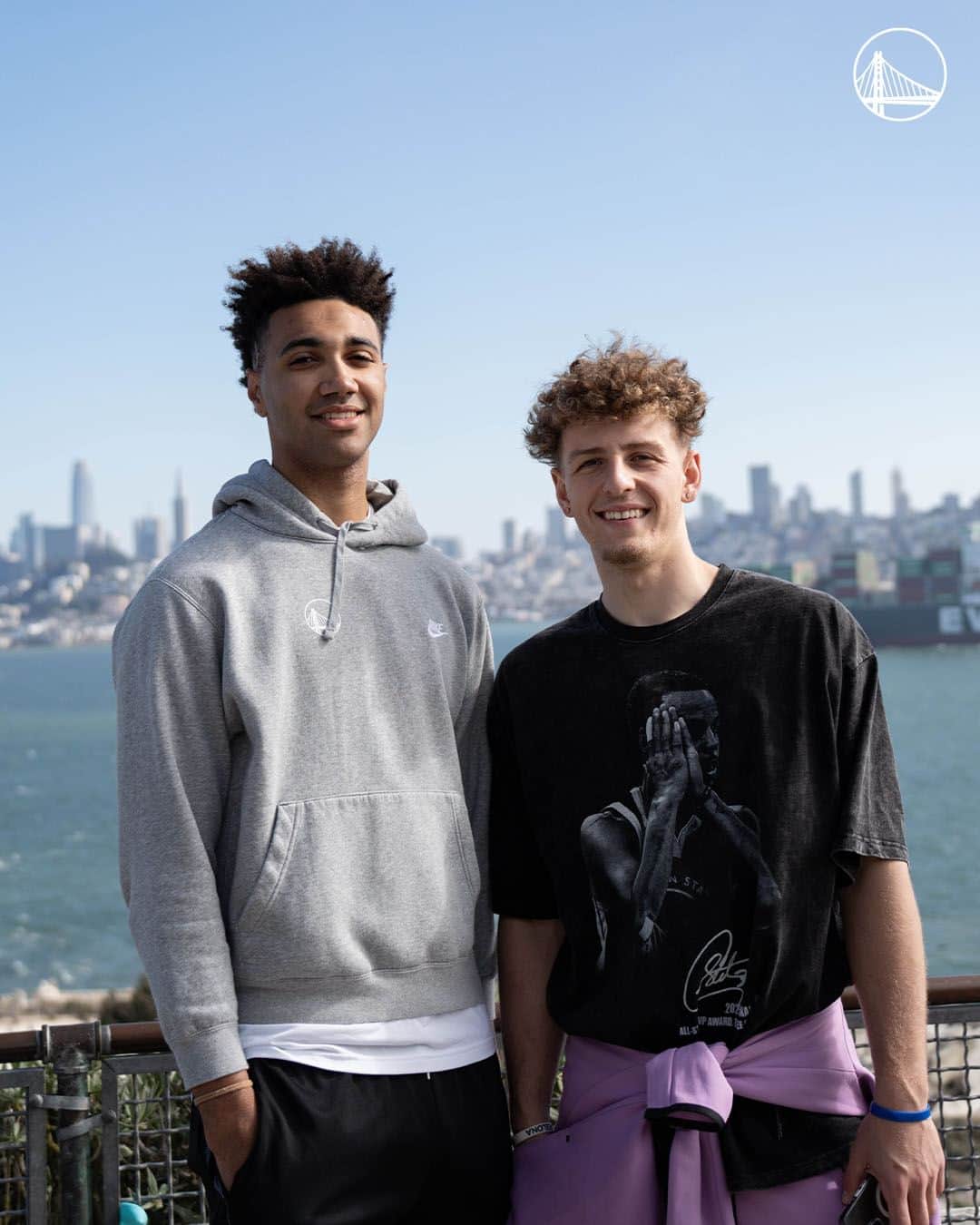 ゴールデンステート・ウォリアーズのインスタグラム：「Rookies in The Bay!  Brandin & Trayce had quite the day meeting with Mayor Breed, exploring Alcatraz & indulging in local bites.」