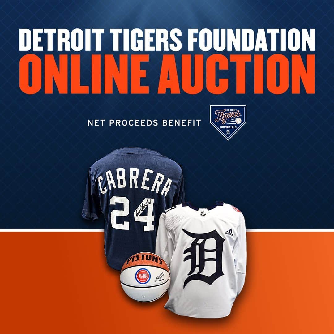 デトロイト・タイガースのインスタグラム：「The Detroit Tigers Foundation Auction is LIVE! Get ready for a chance to own exclusive memorabilia from Tigers players and alumni, once-in-a-lifetime experiences, and so much more, now through September 15. Link in bio.」