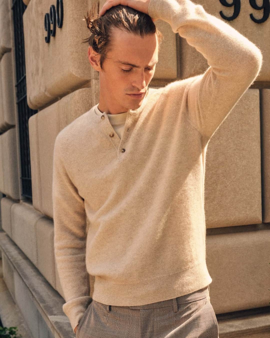 Club Monacoのインスタグラム：「Our new men's Cashmere Honeycomb Henley. A reimagined classic that's ultra-soft with an elevated take on a sporty silhouette.」