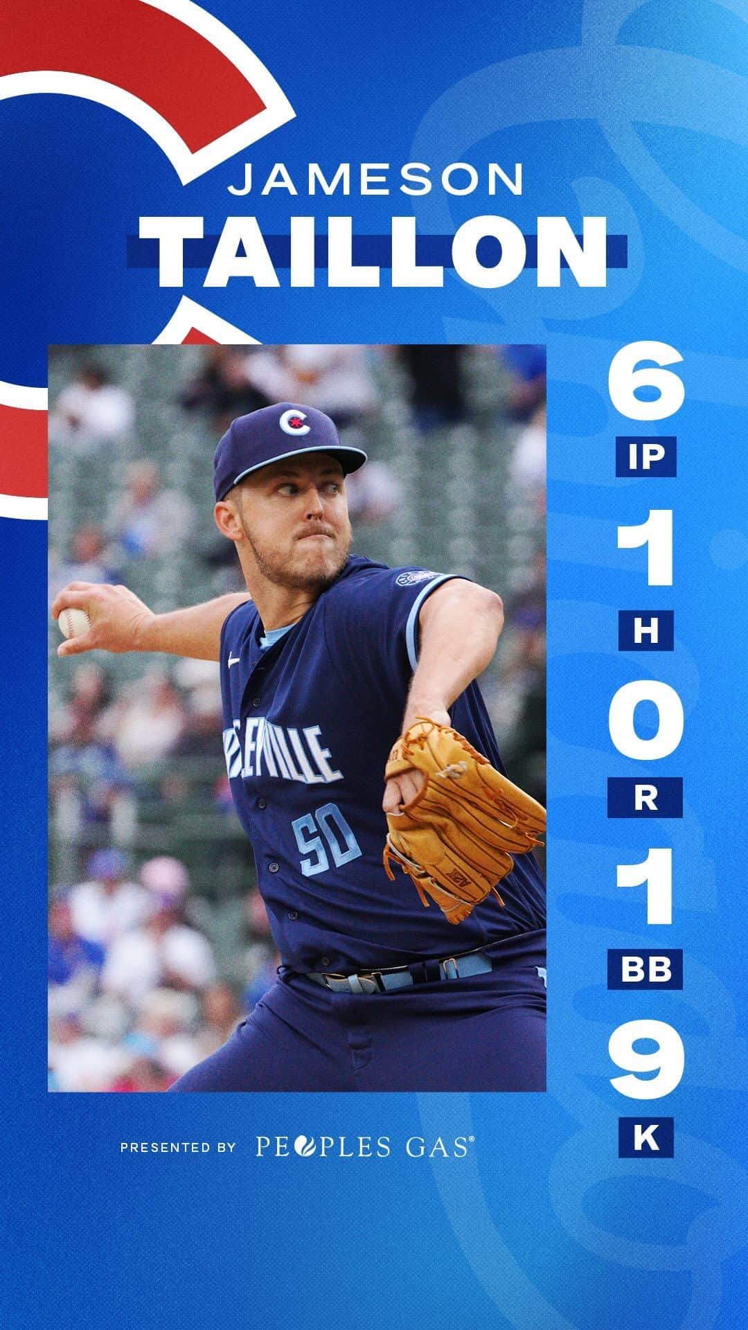 シカゴ・カブスのインスタグラム：「Season-high NINE Ks on the day for Jamo!」