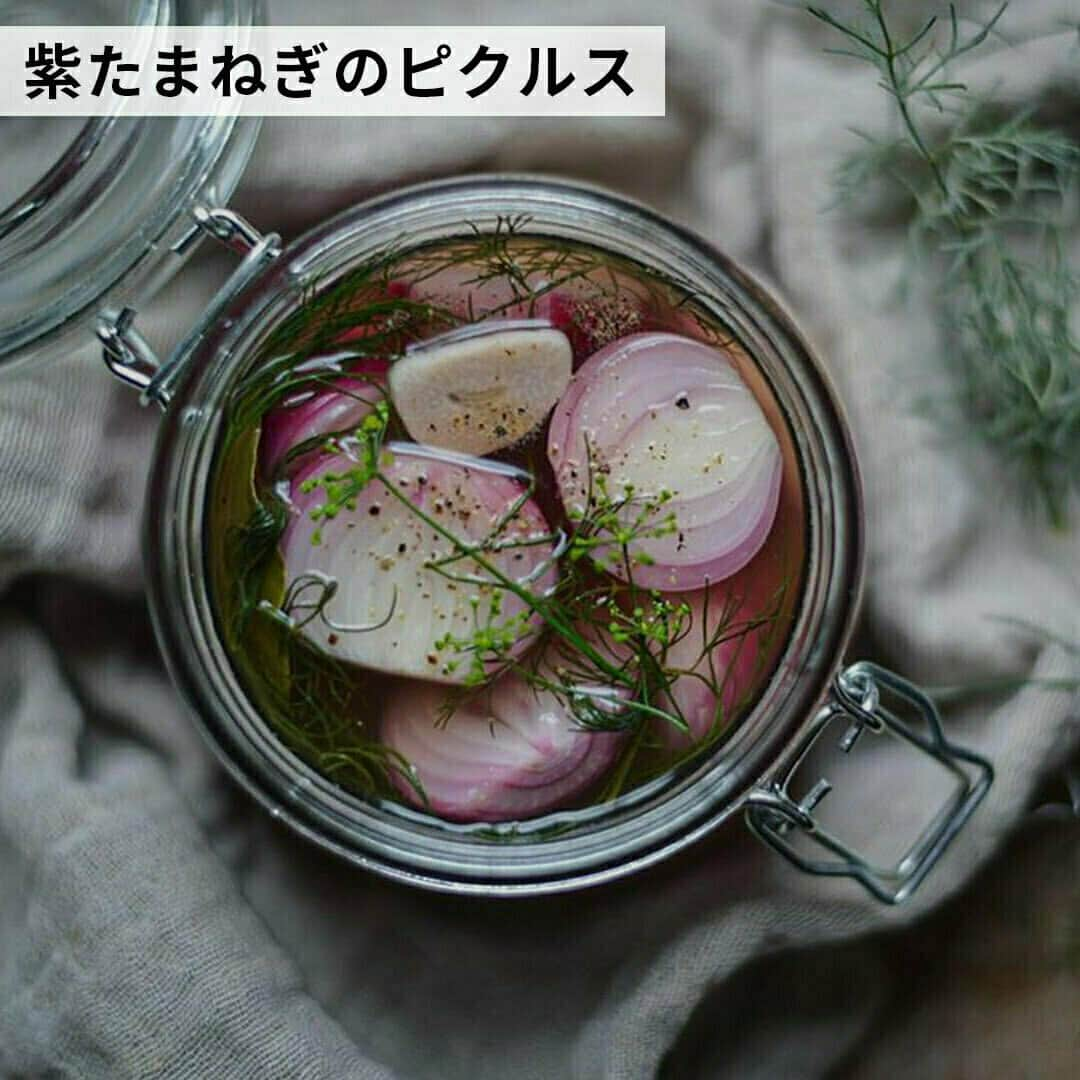 おうちごはん編集部さんのインスタグラム写真 - (おうちごはん編集部Instagram)「【残暑にもおすすめ！ #自家製ピクルス 7選】  好きな食材をピクルス液に漬け込むだけで作れるピクルス。  野菜のほか、大豆やキウイをピクルスにしてもおいしいんですよ😋  食べれば、お酢の酸味で疲れがとれて代謝もアップ🙌  厳しい残暑だって乗り切れちゃいますよ👍  ------------------  ⭐️キュウリのピクルス photo by @bergamot_520  ⭐️青トマトのピクルス photo by koko_suzi17  ⭐️紫たまねぎのピクルス photo by @cassiestable  ⭐️パプリカのピクルス photo by @maharacooking  ⭐️大豆のピクルス photo by @azarea_kitchen  ⭐️ナスと玉ねぎのトマトソースピクルス photo by @cookfukui  ⭐️キウイのピクルス photo by @fujifab12  🔽レシピ等はおうちごはんの記事にてご紹介してます！ https://ouchi-gohan.jp/2770/ ------------------  ◆ #おうちごはんLover を付けて投稿するとおうちごはんの記事やこのアカウント、おうちごはん発信のトレンドリリースなどでご紹介させていただくことがございます。スタッフが毎日楽しくチェックしています♪  ［staff : コノ］ ------------------  #おうちごはんLover #おうちごはんラバー #ouchigohanlover #ouchigohan #おうちごはん #ピクルス #酢 #作り置き #つくおき #つくりおき #常備菜 #保存食 #副菜 #あと一品 #献立 #家庭料理 #手料理 #手作り料理 #自家製 #おうち時間 #暮らしを楽しむ #丁寧な暮らし」9月9日 8時00分 - ouchigohan.jp