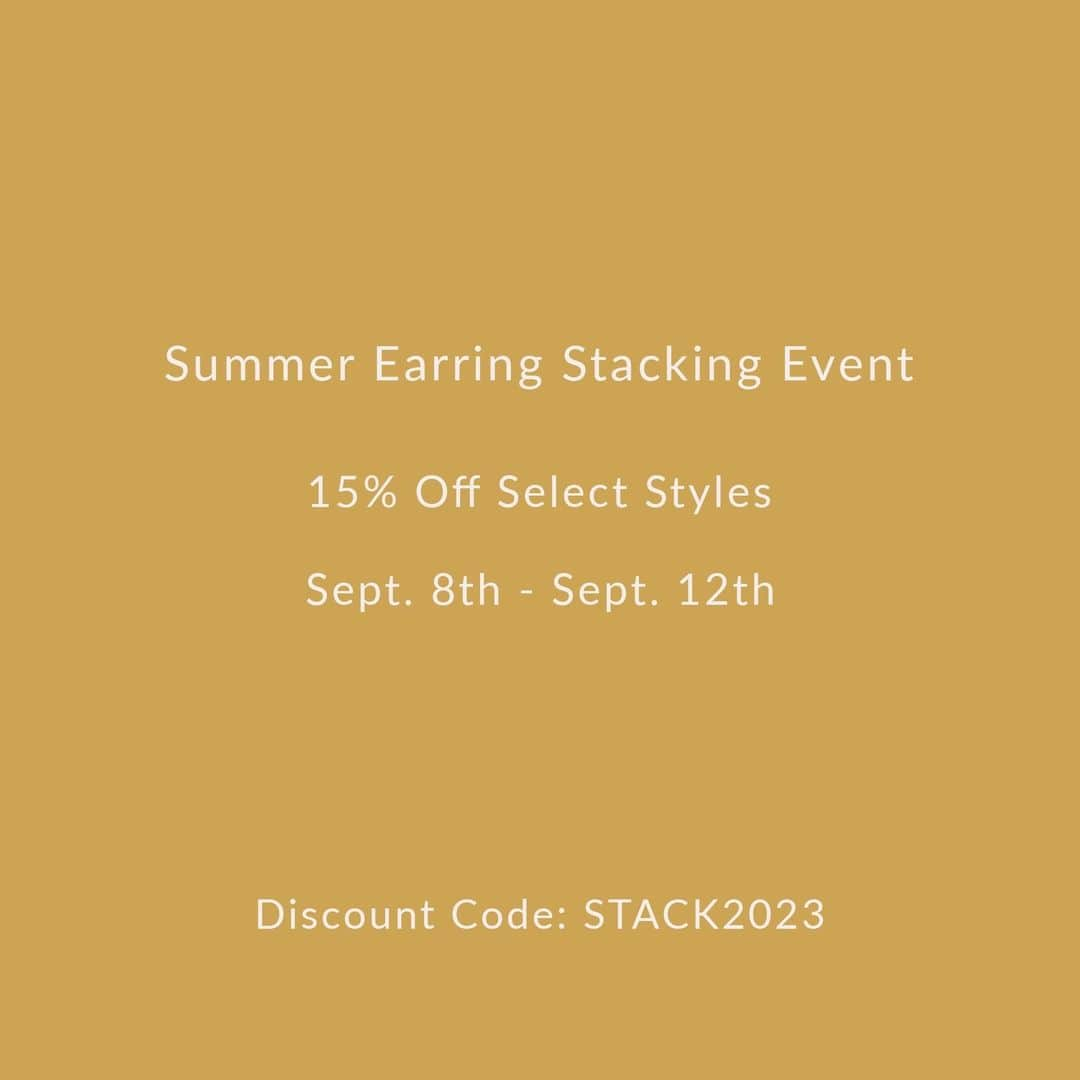 サトミ カワキタのインスタグラム：「Shop our summer earring stacking event and create your perfect ear stack! Receive 15% off selected styles with code STACK2023」