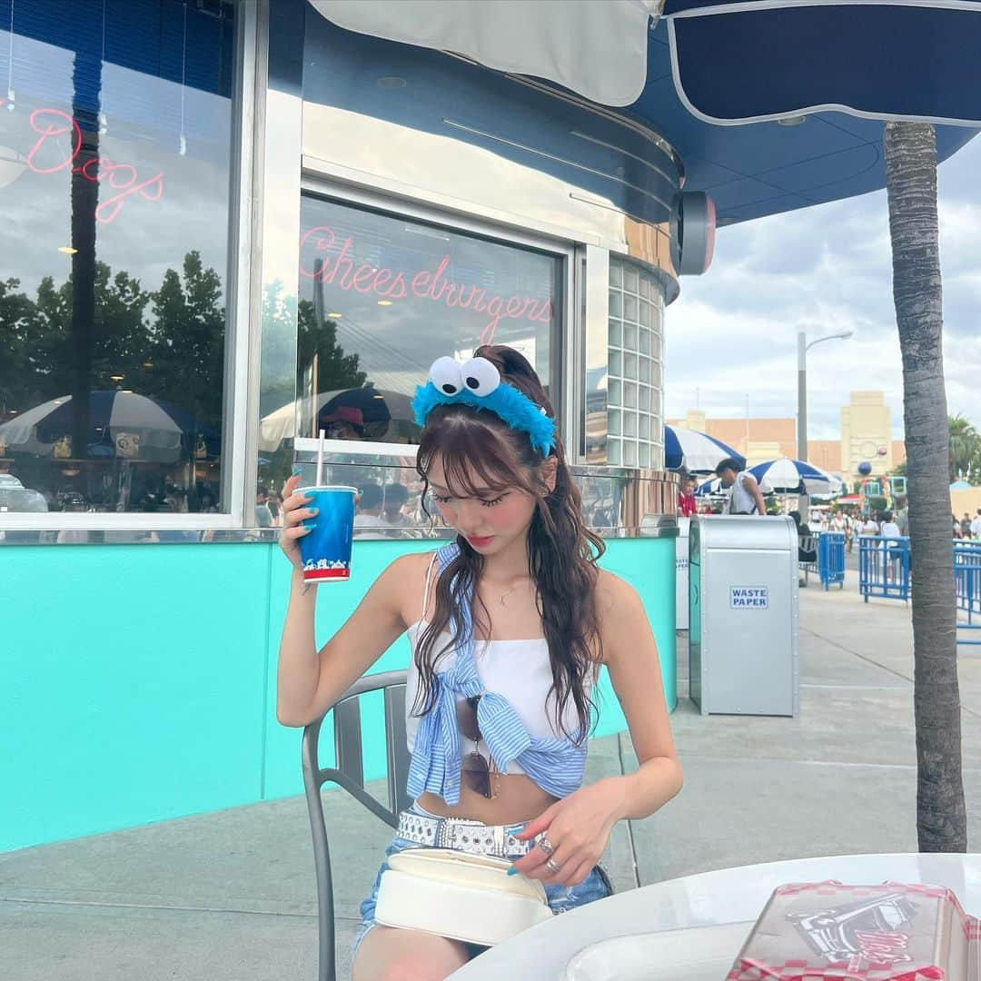 高畑麻優のインスタグラム：「USJ blue code 〰️ 🌎🩵」