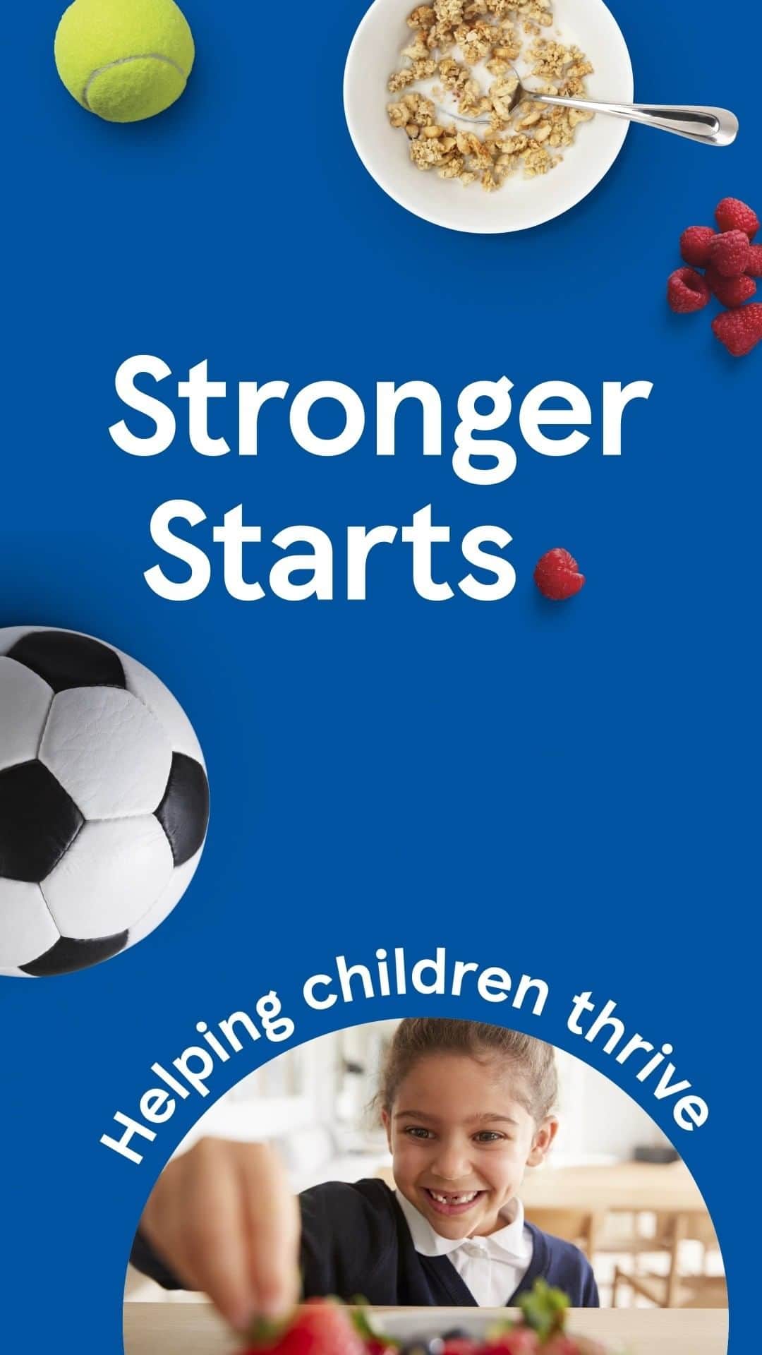 Tesco Food Officialのインスタグラム：「Sometimes, children need a helping hand to dream big. That's why Tesco Stronger Starts is committing £5m to fund over 5,000 children's groups by July 2024. Pick up your blue token in-store to help fund healthy food and activities for kids in your area. Click the link in bio to find out more.」
