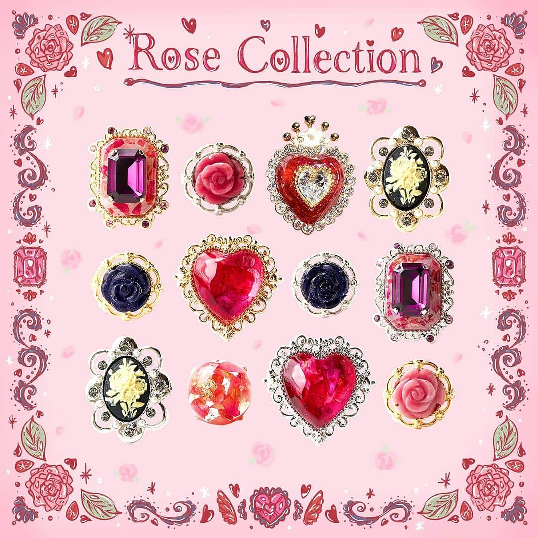 Fukiko-マルベリコのインスタグラム：「💖🌹Rose Collection🌹💖  ＊販売開始日時＊ 9月9日日(土)21:00～ : ＊新作販売記念6%OFFセール＊ 9月9日(土)21:00～9月10日(日)23:59  今回もよろしくお願いいたします！  #ハンドメイドアクセサリー   #レジン #レジンアクセサリー #キラキラ #アクセサリー作家 #押し花アクセサリー #kirakira #赤 #魔法少女  #イラスト #イラストレーション  #バラ #薔薇 #handmade #accessory #cute  #귀여워 #반지 #악세사리 #반짝반짝　#💍」