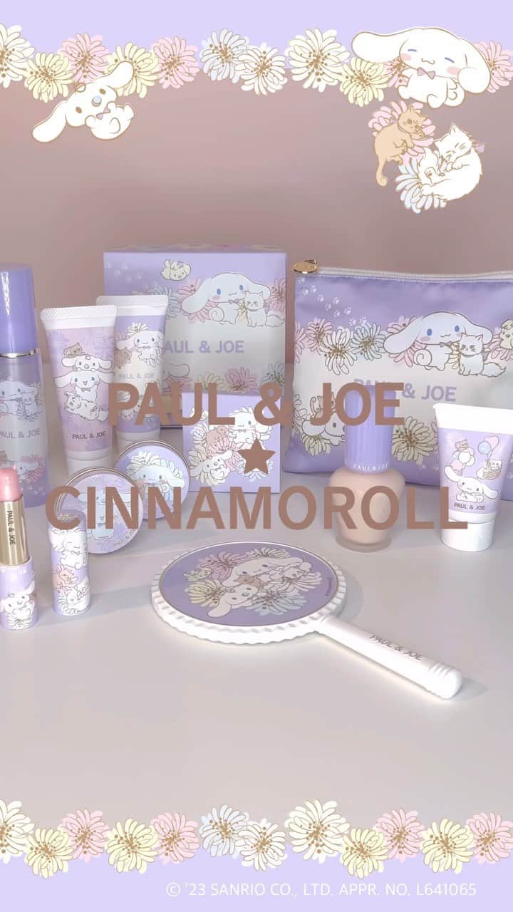 のインスタグラム：「PAUL & JOE☆CINNAMOROLL  サンリオの人気キャラクター・シナモロールとのスペシャルコラボ第２弾🎀  すっかりお友達になった シナモロールとジプシー＆ヌネットに みるく、鳥さんも仲間入り🫶 クリザンテームのお花畑で お昼寝をしたり、じゃれあったり… おそろいのリボンでおめかしをして、 世界中のみんなに もっともっとHAPPYを届けてくれます✨  PAUL & JOE ☆ CINNAMOROLL ＜店頭とオンラインショップで9/17（日）予約開始・10/1(日)限定発売＞  #paulandjoebeaute #paulandjoe #シナモロール #サンリオコラボ #限定コスメ #デパコス」