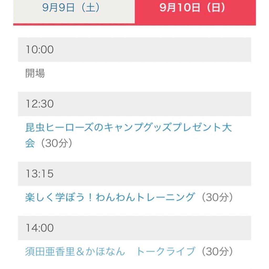 かほなんさんのインスタグラム写真 - (かほなんInstagram)「明日は！ 9/10(日) #名古屋キャンピングカーフェア に参加しております〜！！  14:00〜トークショーです！ #須田亜香里 さんと登壇します☺️ 須田さんファンの皆さんもよろしくお願いします！✨  私物キャンプ用品の展示もあるよー！ 遊びに来てねー！😆  (写真1枚目は　#ゆう5時 の時の写真、2〜3枚目は去年のキャンピングカーフェアです🚗)  #さばいどる  #かほなん」9月9日 20時00分 - survidol_kaho