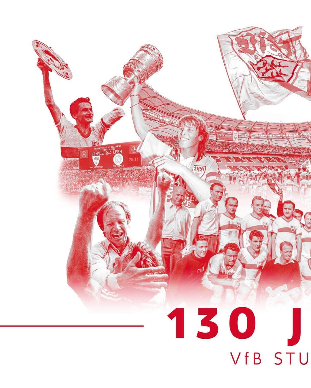 VfBシュトゥットガルトのインスタグラム：「1️⃣3️⃣0️⃣ JAHRE VfB STUTTGART! 🎂 #birthday _ #VfB #vfbstuttgart #vfbstuttgart1893 #auscannstatt #furchtlosundtreu #VfBInsta」