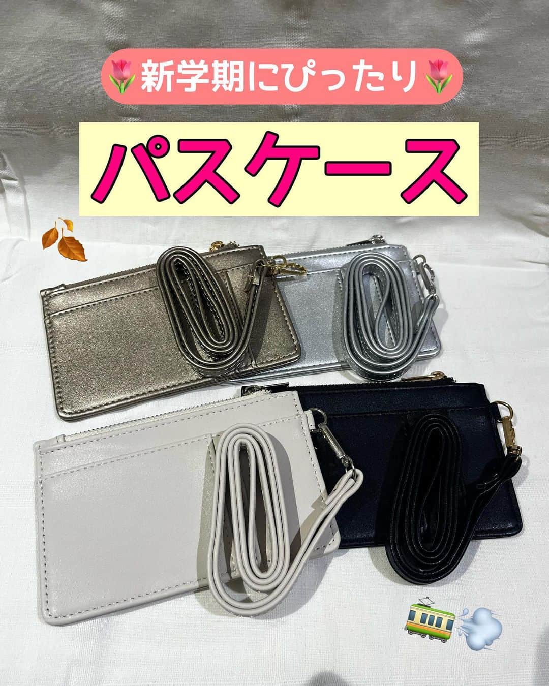 3COINS lN LUMINEのインスタグラム：「こんにちは！ルミネ北千住店です✨  新学期も始まり、通勤や通学時にパスケースを使うことは増えたのではないでしょうか！  本日は【パスケース】についてご紹介します！  今回紹介するパスケースは、見た目が新しくなりアイボリー、ブラック、シルバー、ゴールドの4色ご用意がございます🚃💨  カードを入れるところに加え、小銭や鍵などを入れることもできるジップもついています！  ぜひ、新学期に使ってみてはいかがでしょうか🍂✨  価格: 税込330円（税抜300円）  店頭にてご覧くださいませ。ご来店お待ちしております♪  ⚠️店舗によって在庫状況が異なる場合がございます。ご了承くださいませ。  #3coins #スリーコインズ #スリコ」