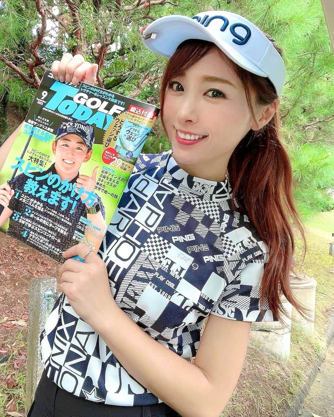 ひかりのインスタグラム：「ゴルフトゥデイ9月号発売中📗 バーディーズも掲載されてるので是非見てね😉 #ゴルフトゥデイ#golftoday#gtバーディーズ#ごるふ女子#ゴルファー」